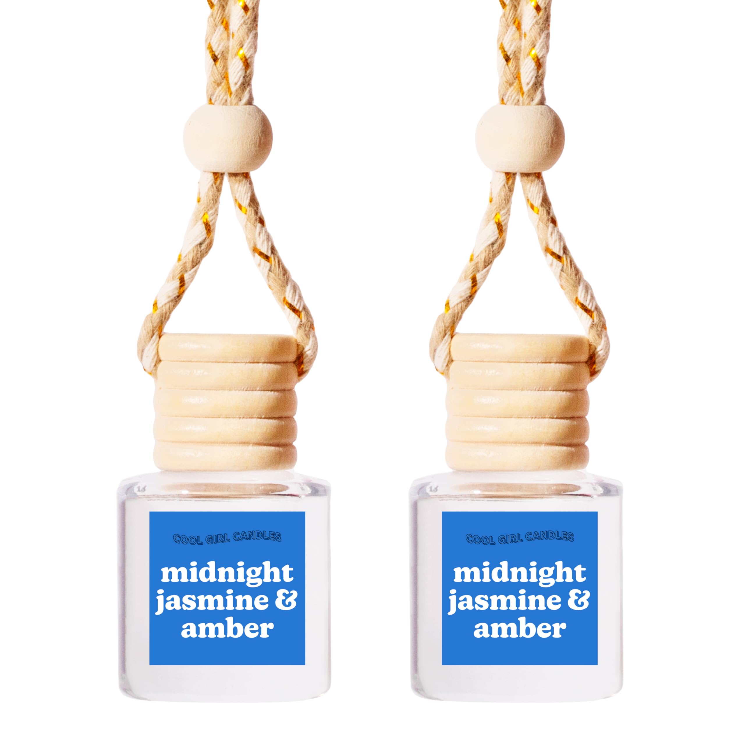 Coolgirlcandles Midnight Jasmine & Amber Car Hanging Fragrance Oil Diffuser Car Air Freshener Diffuser For Essential Oils, Scent