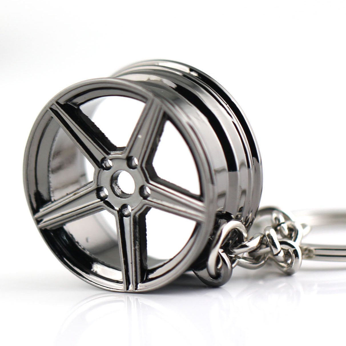 maycom Creative Hot Auto Part Model for MB Wheel Rim Tyre Keychain Keyring Key Chain Ring Keyfob (Black)