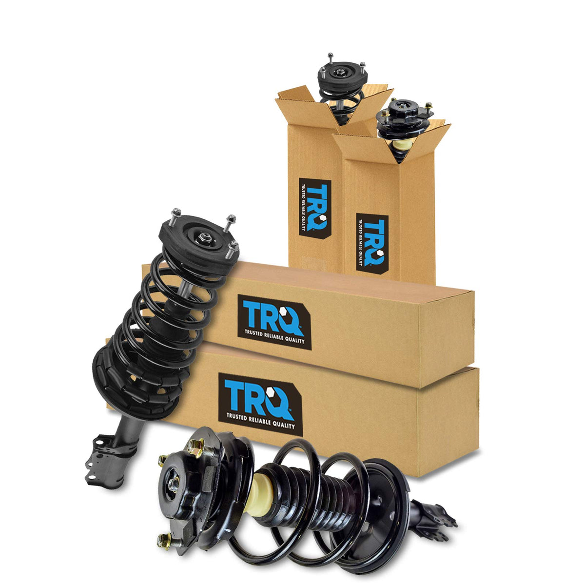Trq Front And Rear Strut & Coil Spring Assembly Set Driver & Passenger Sides Compatible With 02-03 Lexus Es300 Toyota Camry