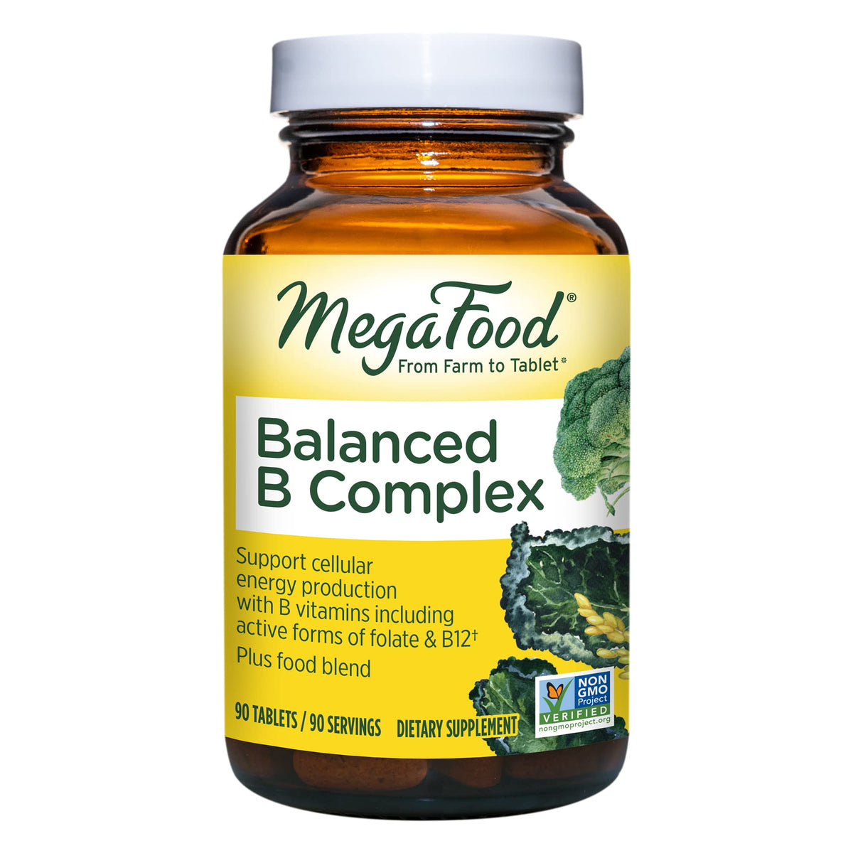 Megafood Balanced B Complex - Helps Support Cellular Energy With Vitamins B1, B2, B3, B5, B6, B7, B9, B12 - Gluten-Free And Dair