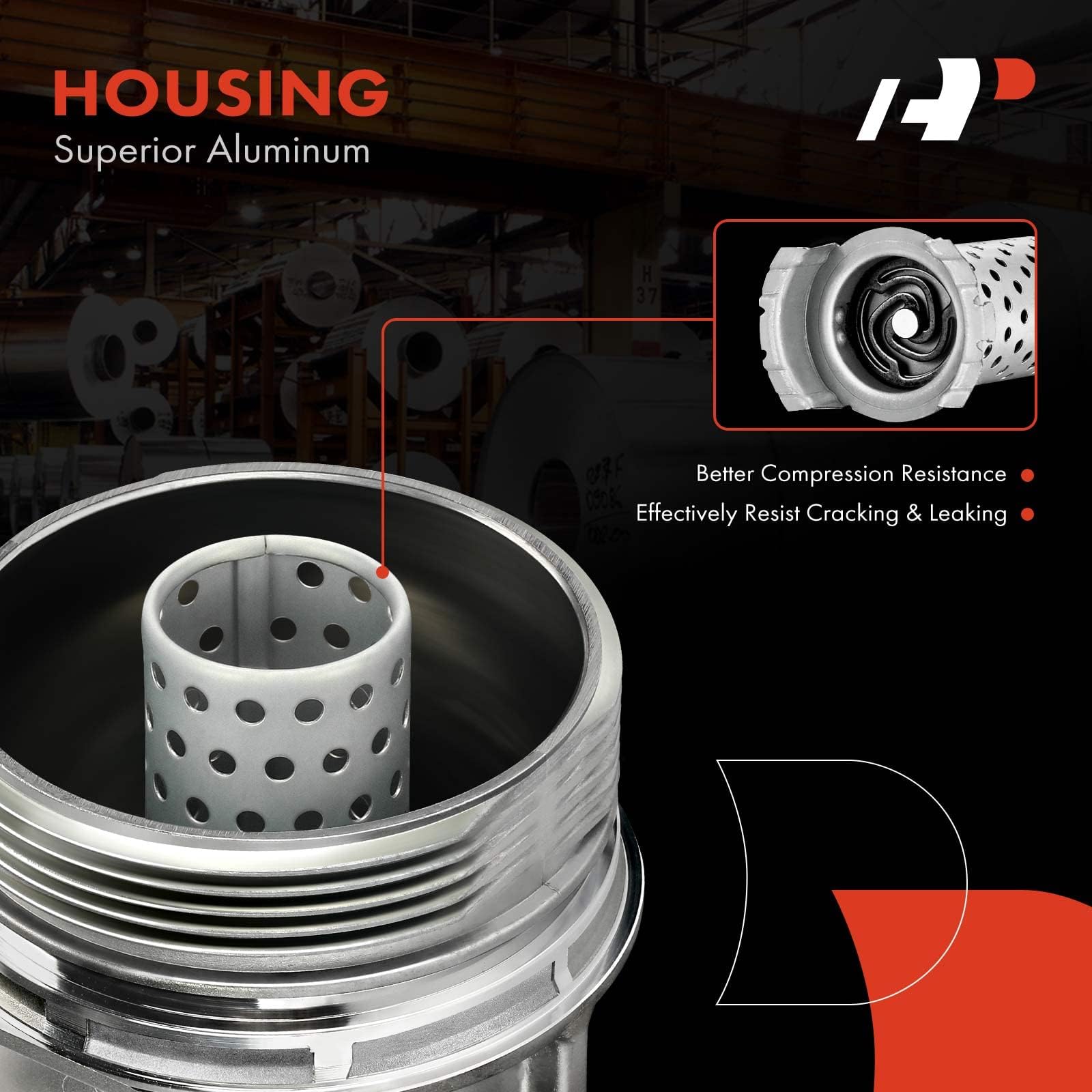 A-Premium Engine Oil Filter Cap Assembly Kit Compatible with Toyota and Lexus Vehicles - 2005-2021 - Avalon, Camry, Highlander,