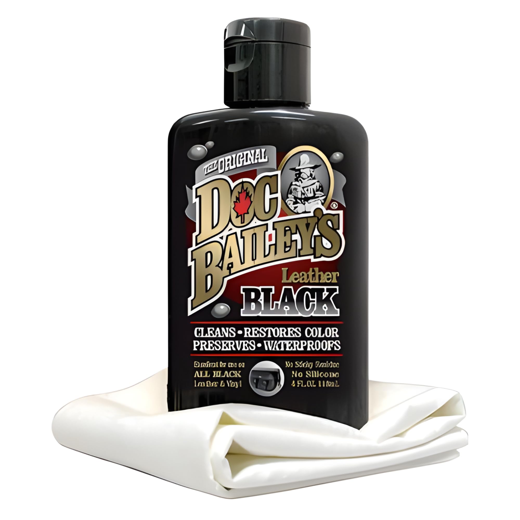 Doc Baileys Black Leather Detail Kit- Complete One-Step Formula To Clean, Condition, And Redye, And Protect Dozens Of Items- Ide