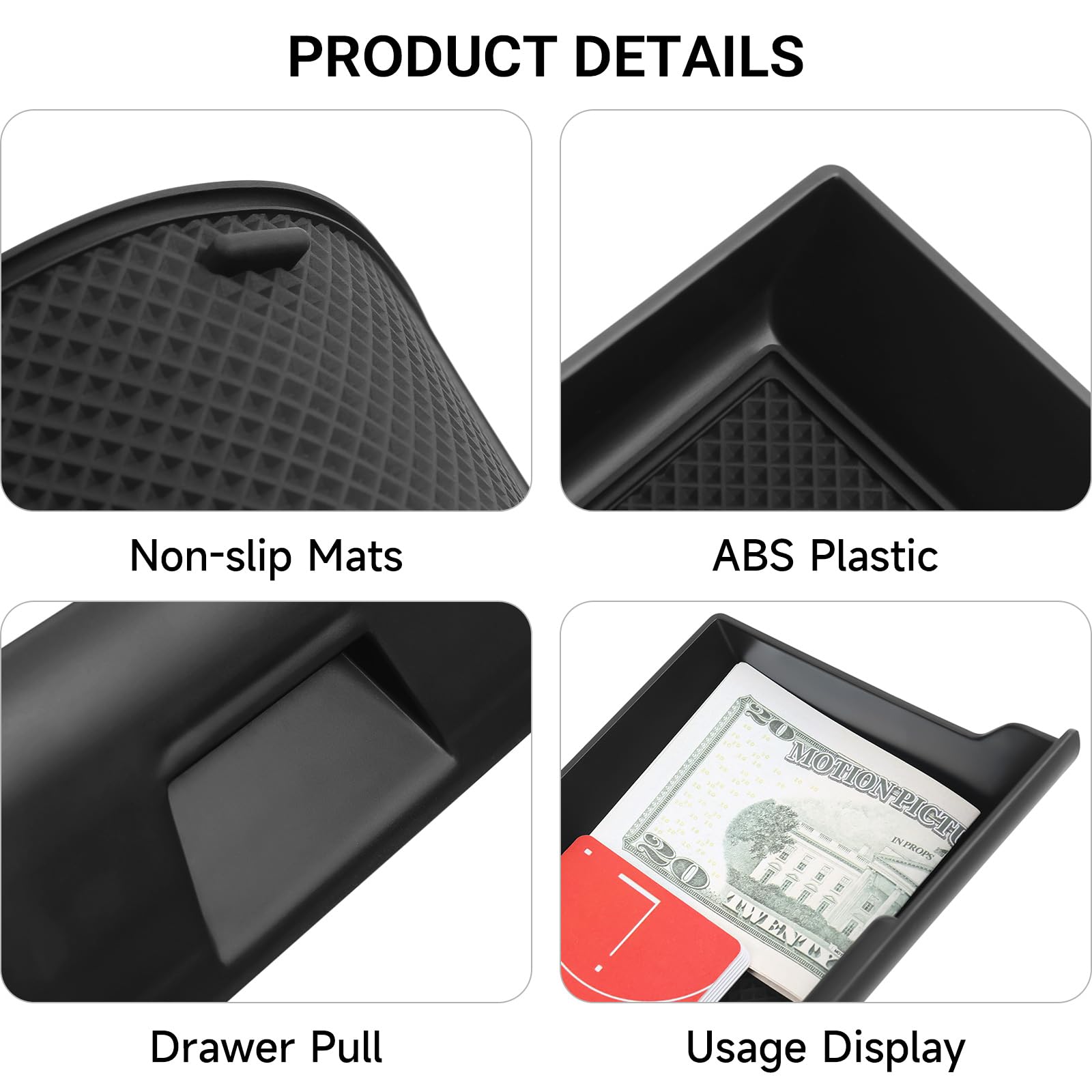Hellet Center Console Organizer Storage Drawer Compatible with Toyota 2014-2020 2021 2022 2023 2024 4Runner Interior Accessories