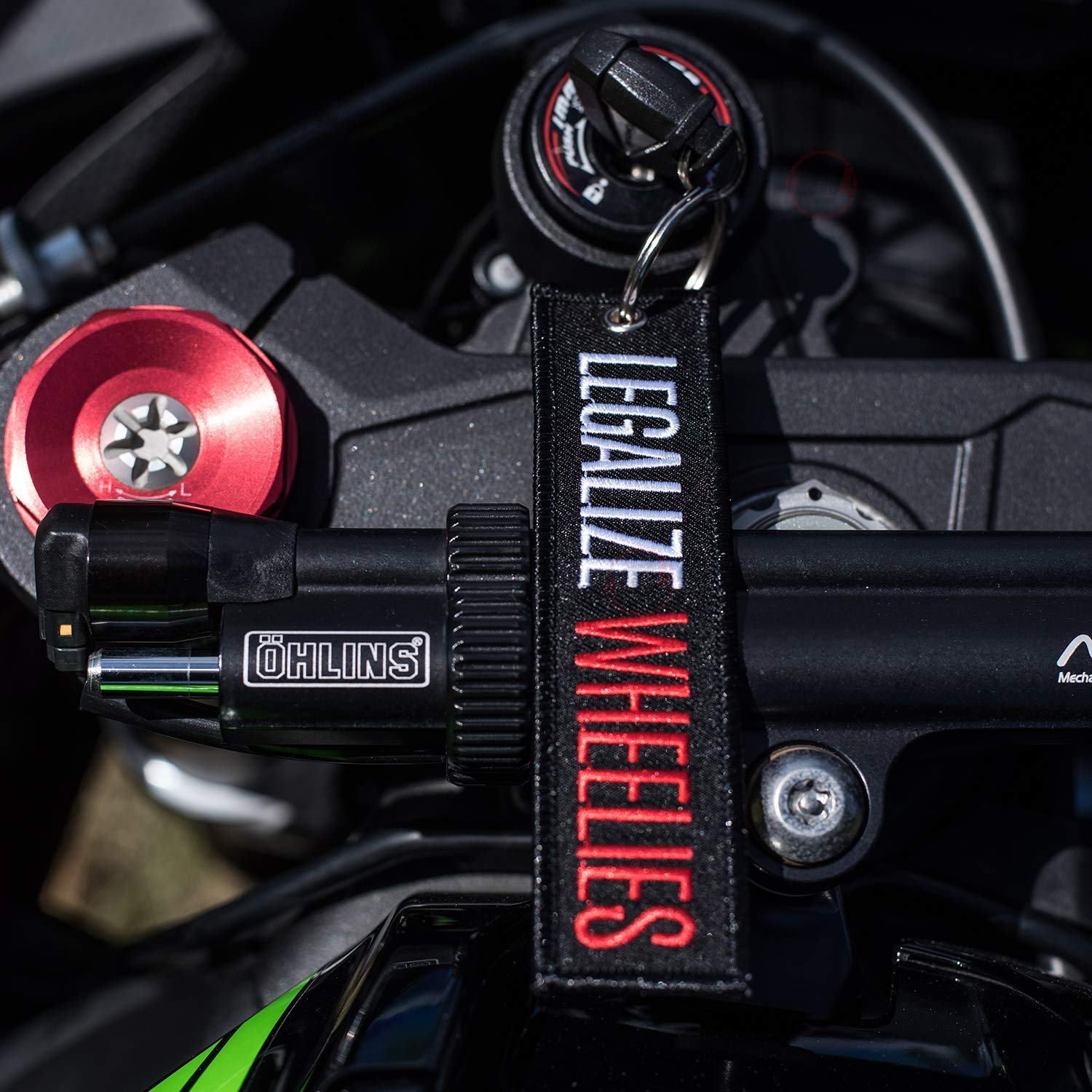 Motoloot Keychain For Motorcycles, Scooters, Cars And Gifts (Legalize Wheelies)