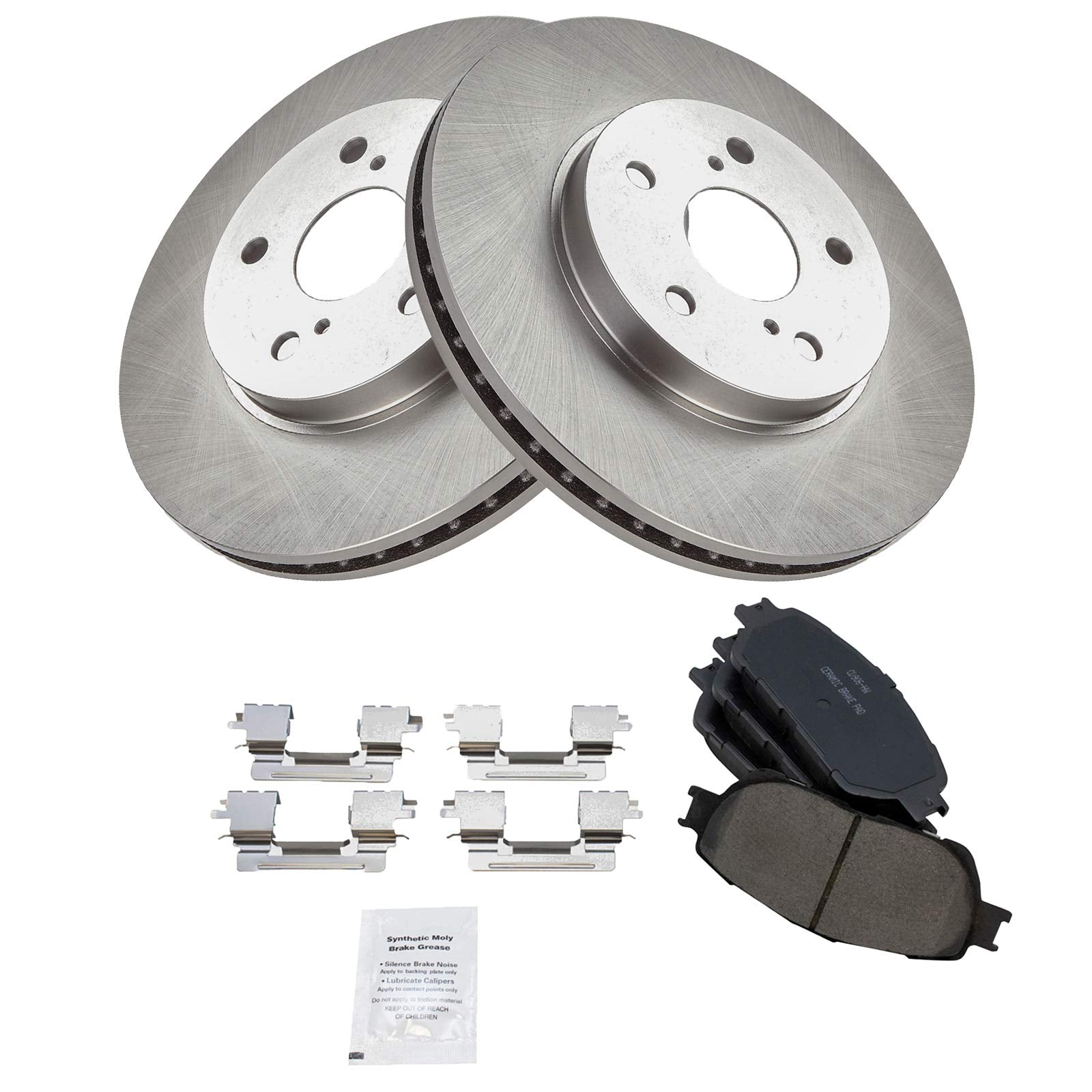 Trq Front Brake Pad & Rotor Kit Brake Pads Brake Rotor Ceramic Compatible With 2002-2003 Lexus Es300 2004-2006 Es330 2005-2007 T
