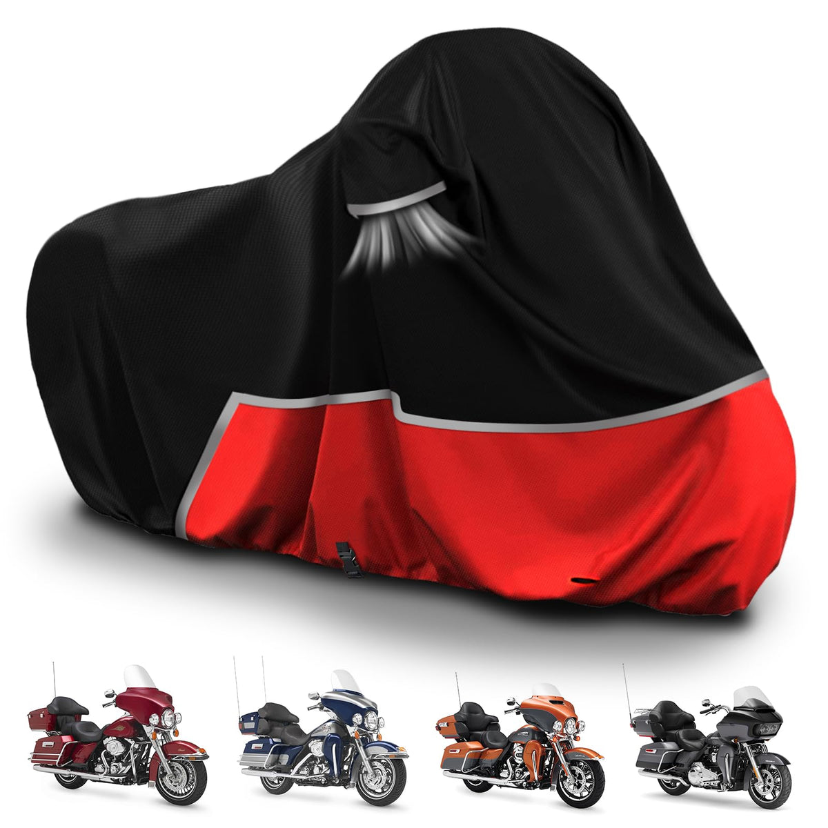 Waterproof Motorcycle Cover Replace For Harley Davidson Touring Limited With Trunk Models, 420D Oxford Cloth Road Glide Limited,