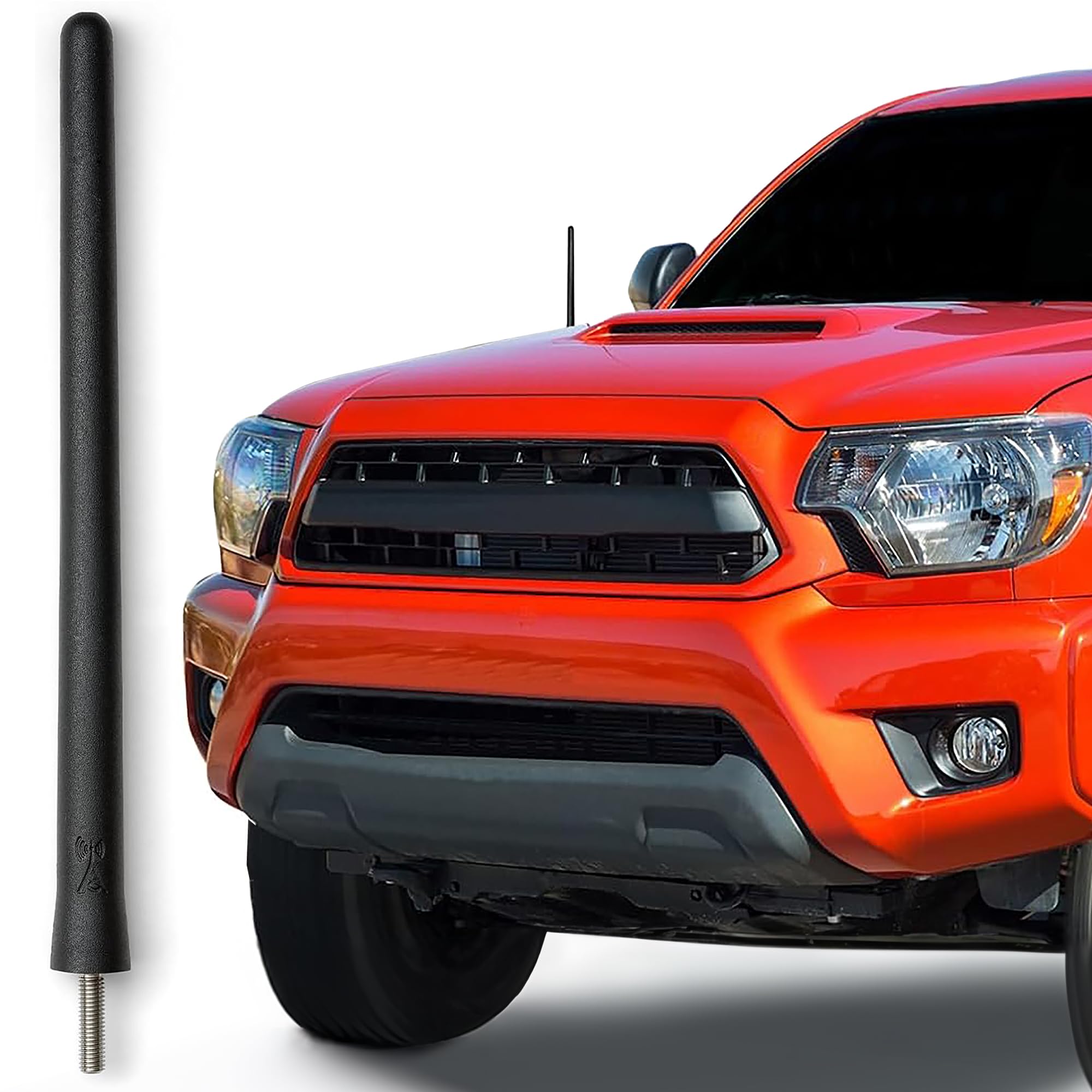 Antennamastsrus Short Rubber 6 3/4 Inch Antenna For Toyota Tacoma (1995-2015) - Usa Stainless Steel Threading, Car Wash Proof, Easy Installation, Enhanced Radio Reception With Internal Copper Coil