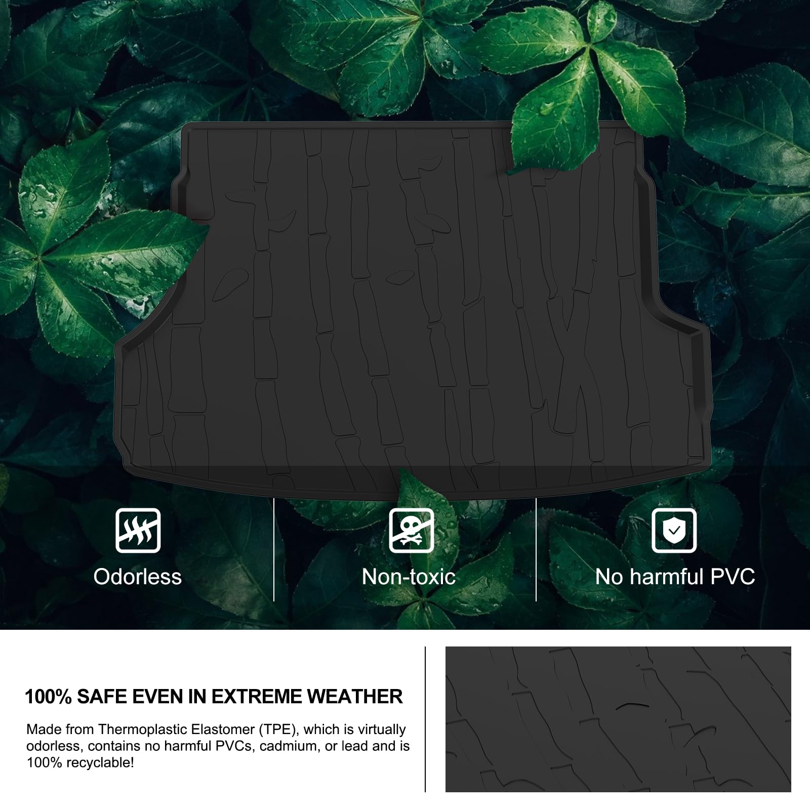 KIWI MASTER Cargo Trunk Mat for 2019-2025 Subaru Forester OEM Replacement J501SSJ300 All Weather Tray Mat TPE Slush Liner Black