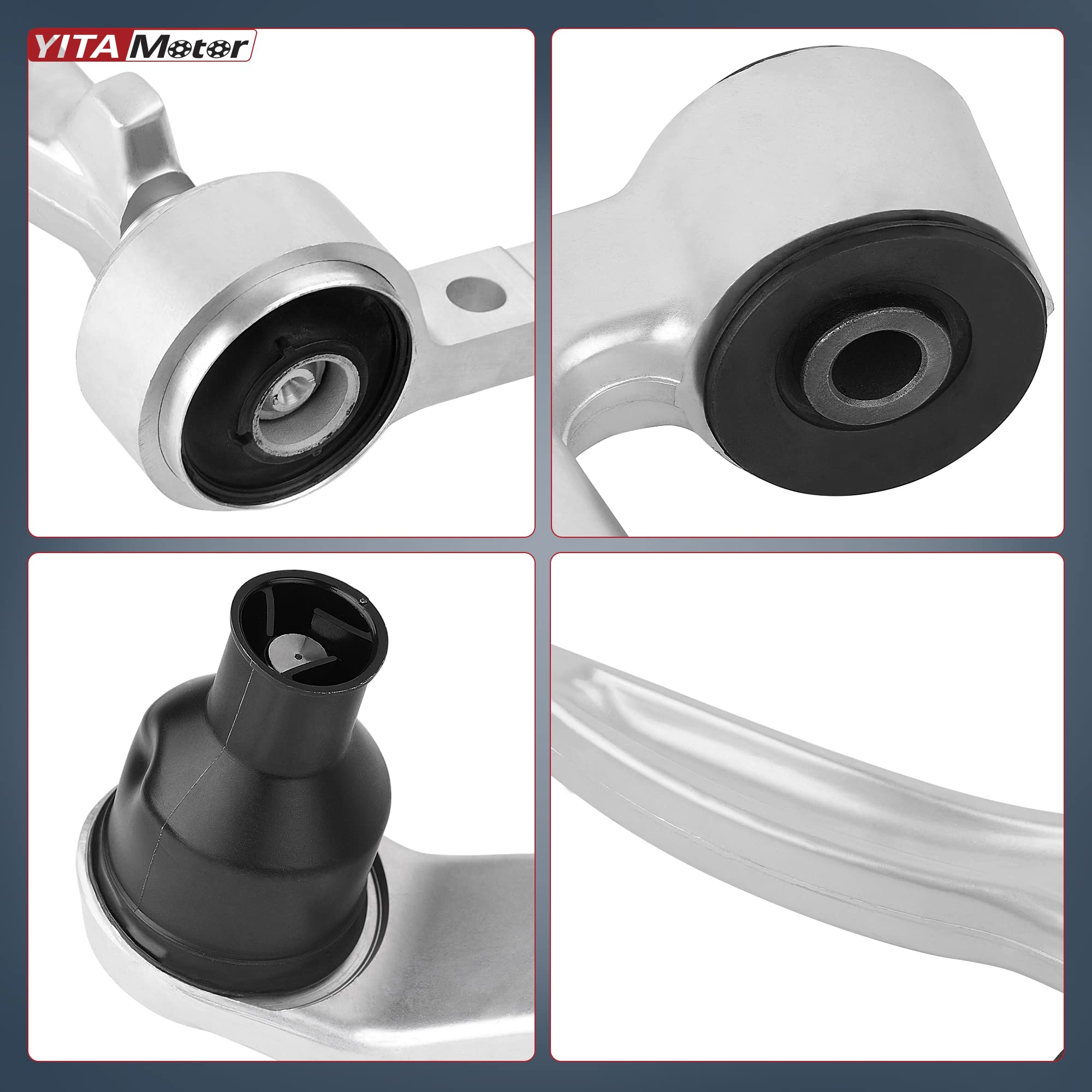 Yitamotor 8 Piece Front Lower Control Arms Kit Compatible With 2002-2006 Altima 2004-2008 Maxima W/Ball Joints Sway Bar Links In