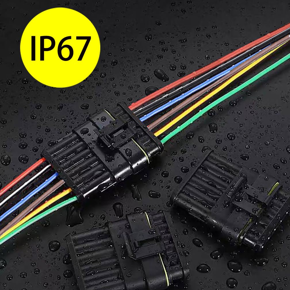 Yetor 6Pin Connector,16Awg Way Car Waterproof Electrical Connector, Auto Electrical Wire Connectors Marine For Car, Truck, Boat,