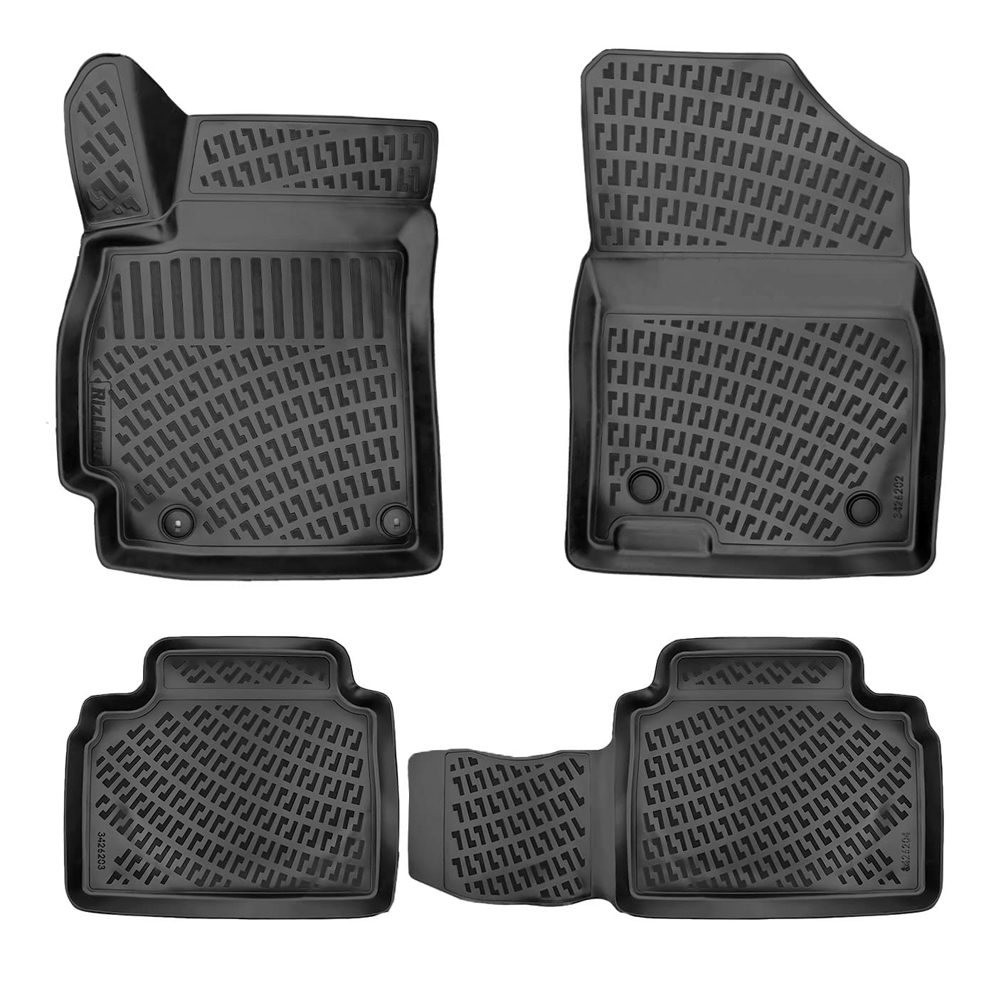 Rizliner Hyundai Elantra & Elantra N 2021-2025 (No Hybrid And Gt Models) Floor Mats 3D Custom Fit Compatible With Hyundai Elantr