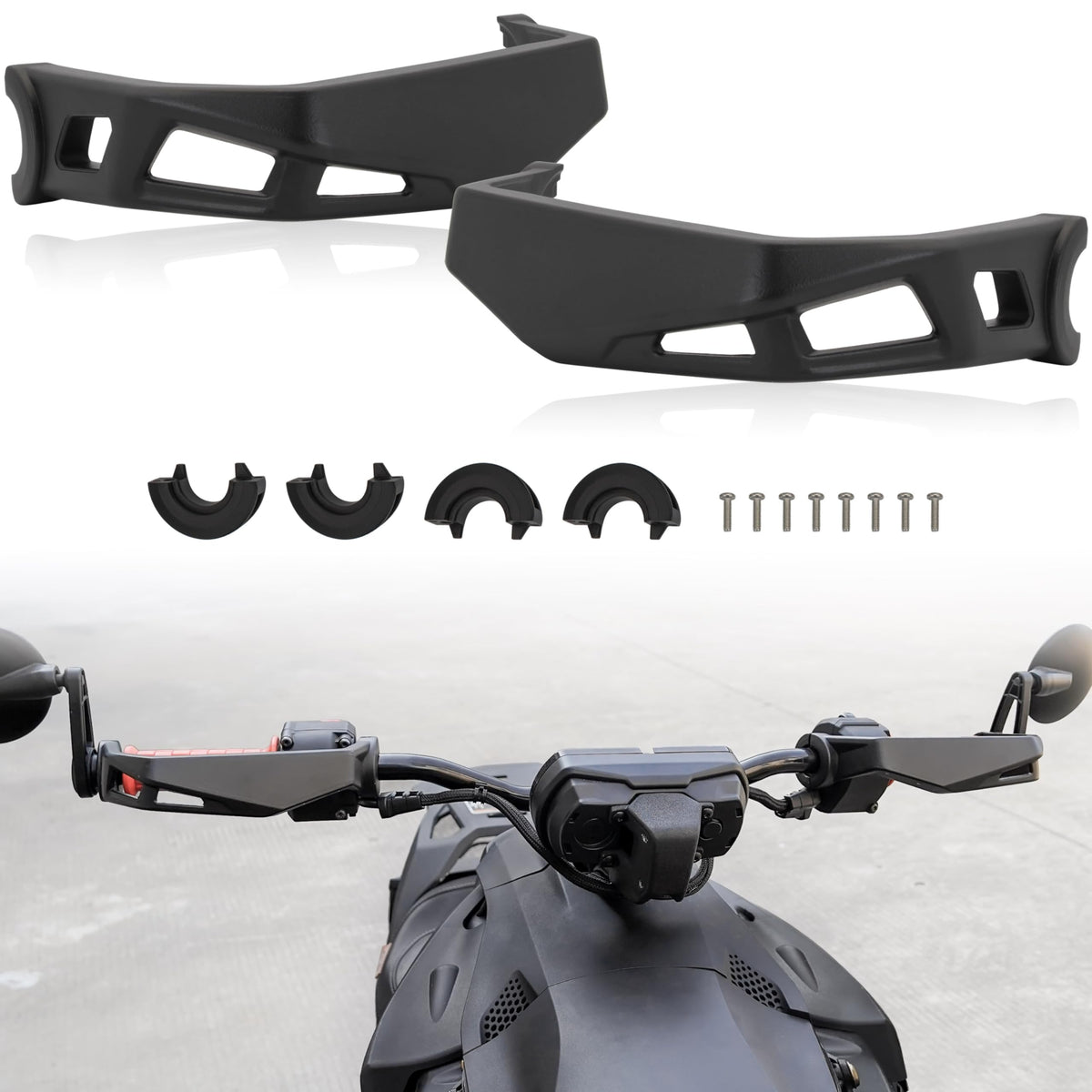 Ldetxy Aluminum Handguards For Can Am Ryker, Black Hand Guards Protector Kit For Can-Am Ryker 600 900 Sport & Rally Edition Accessories, Replace #219400998-2Pcs