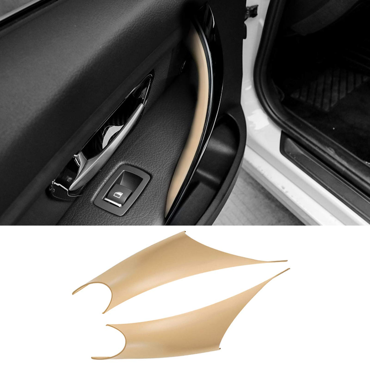 Jaronx 2PCS Door Handle Covers for BMW 3 Series F30/F31/F80 Sedan/Touring, Left Rear Passenger +Right Rear Passenger Door Pull H