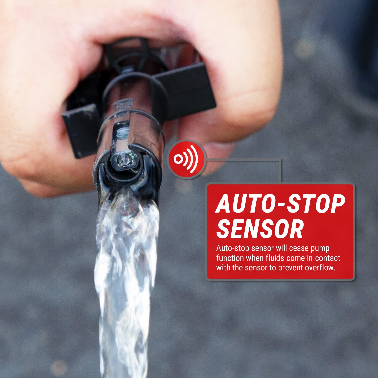 TERA PUMP Gas Transfer Pump, 3X More Powerful D Battery, Auto-Stop, No Fuel Loss, Powerful Suction (2.2 GPM), 10ft Extra Long Ho