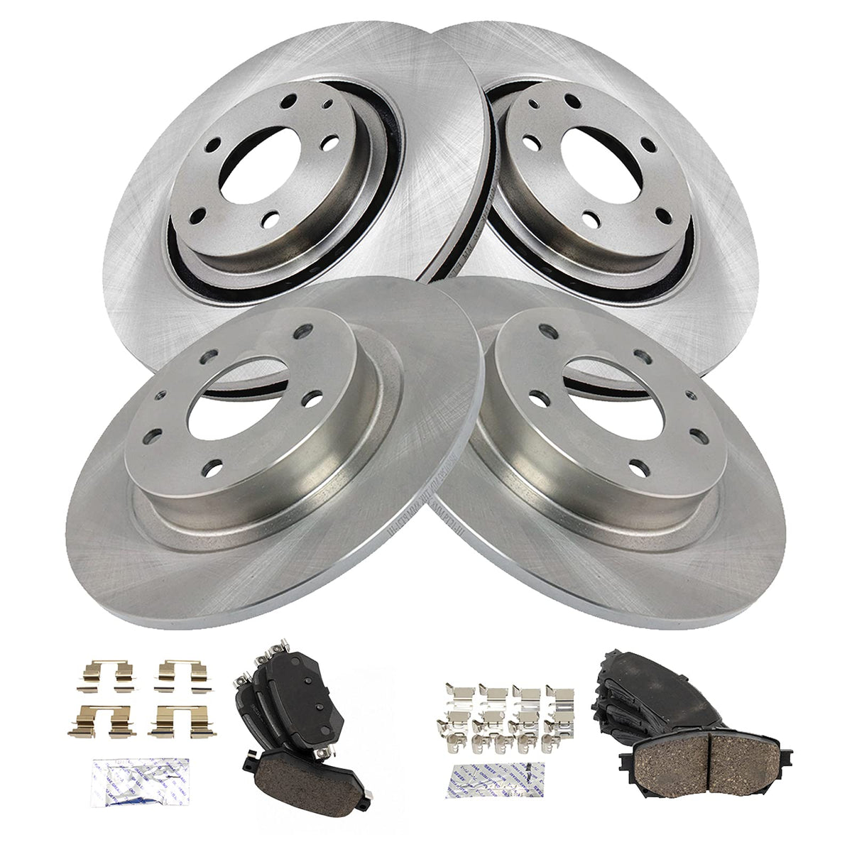 Trq Front And Rear Brake Pad & Rotor Kit Brake Pads Brake Rotor Ceramic Compatible With 2019-2020 Mazda 6