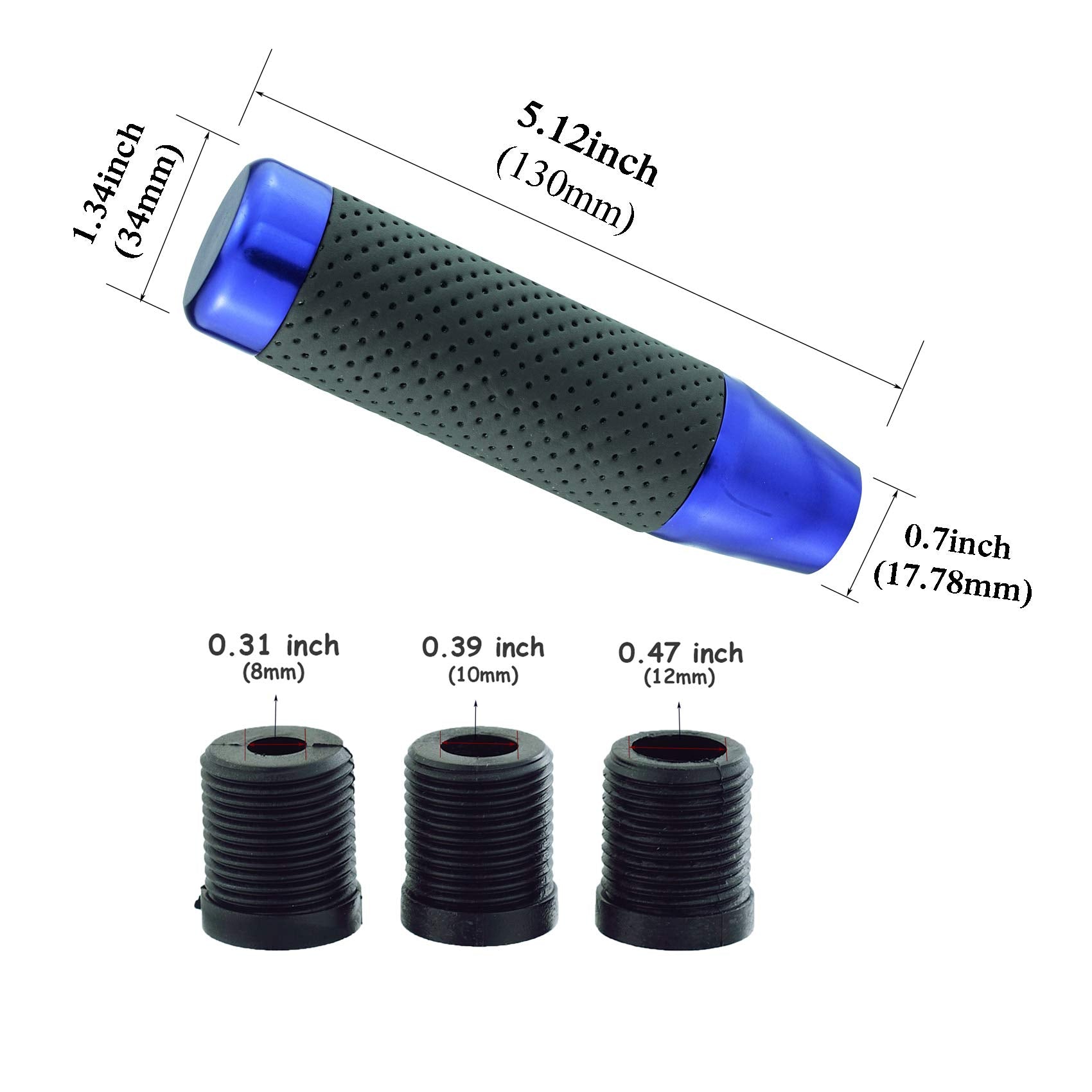 Abfer Weighted Shift Knob Short Stick Gear Shifter Adapter Leather Shift Knobs For Most Automatic Manual Vehicle Trucks,Blue