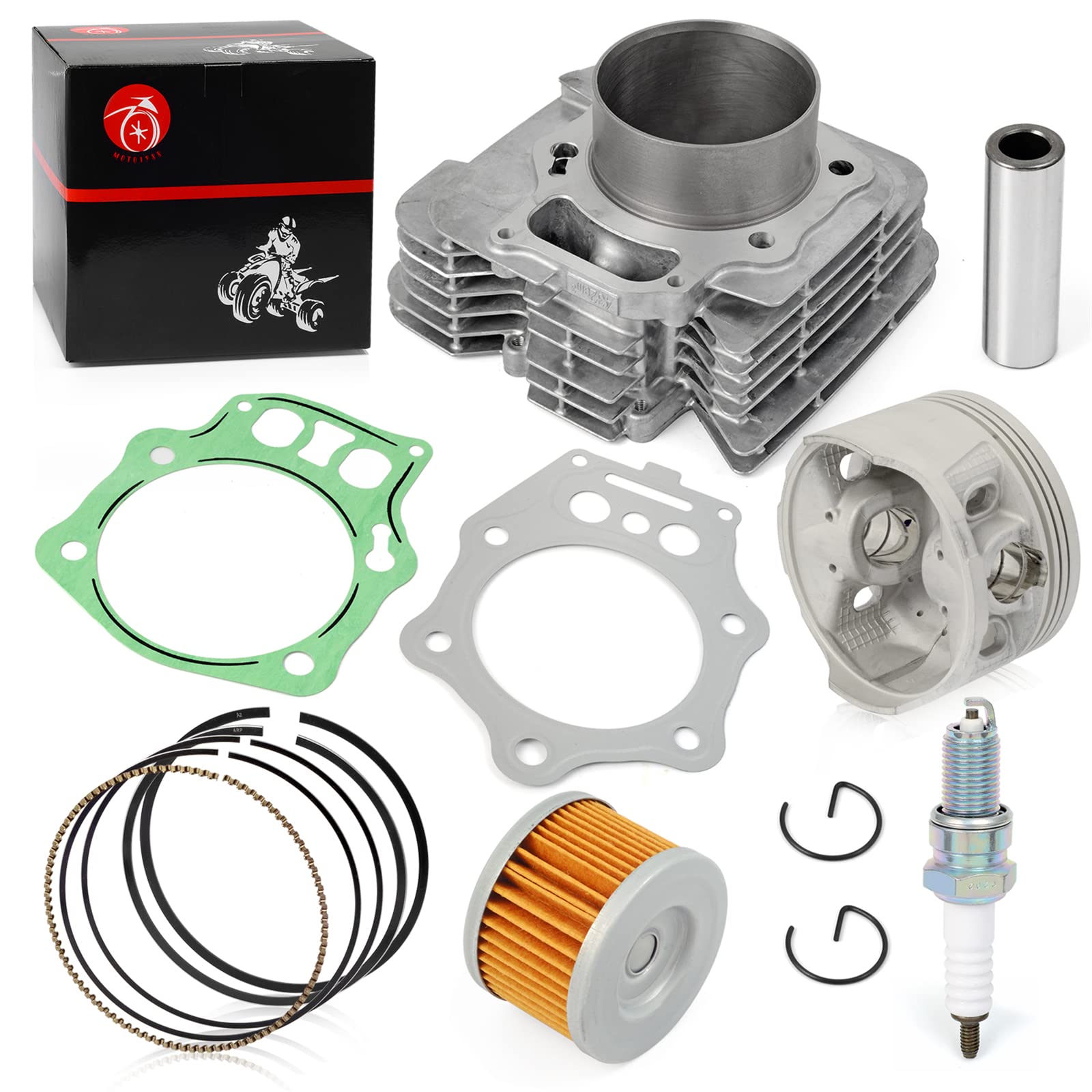 Cylinder Top End Kit Piston Ring Compatible With Honda 1998-2004 Foreman 450 Trx450 Trx450S Trx450Es Trx450Fe Trx450Fm 4X4 12100