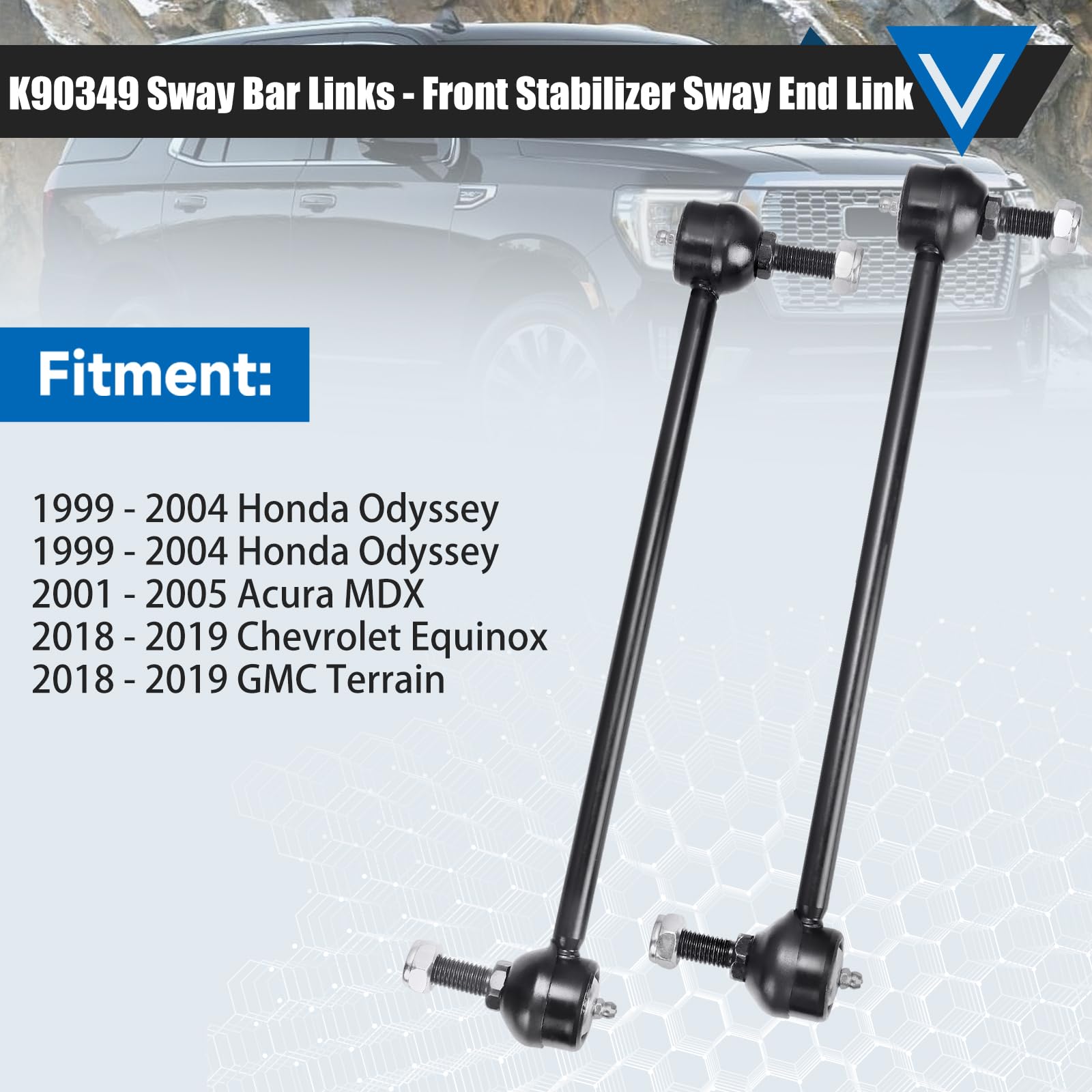 K90349 Sway Bar Links Fit For 1999-2004 Honda Odyssey 1999-2004 Honda Odyssey 2001-2005 Acura Mdx 2018-2019 Chevrolet Equinox 20