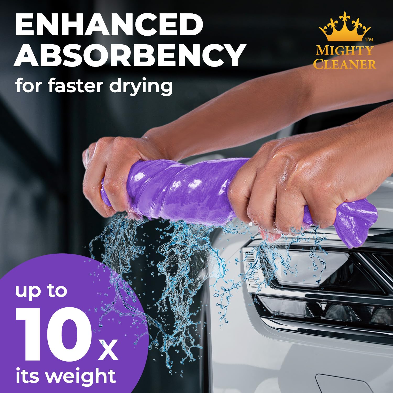 Premium 2Pk Mini +1 Free Shammy Cloth For Drying - (17''X13'') - Super Absorbent Chamois Towel - Reusable Scratch-Free Car Dryin