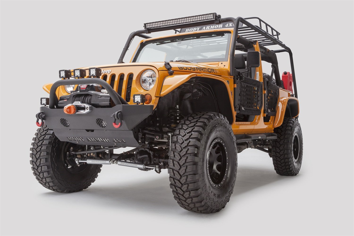Body Armor 4X4 (Jk-19532) Black Steel Mid-Stubby Style Front Winch Bumper