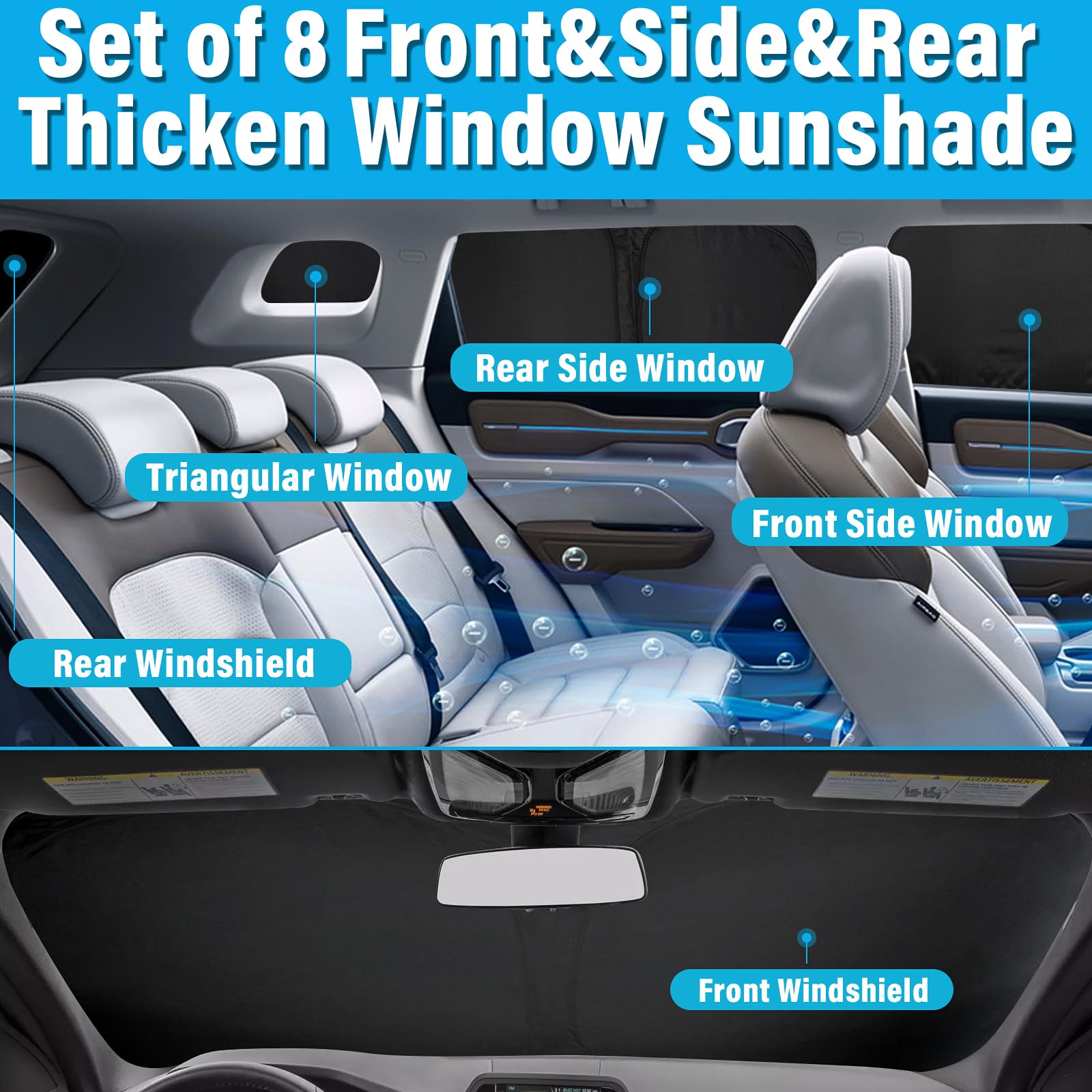 Kmf Full Window Sun Shade Custom Fit For Toyota Rav4 2013-2018 Accessories, Privacy Car Window Covers Sunshade For Windshield Si