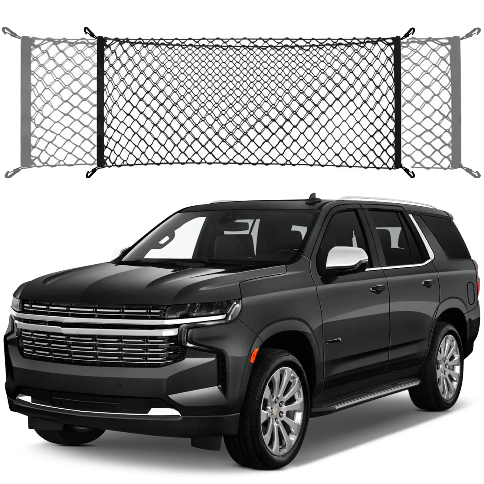 Omocyra Cargo Trunk Net for Chevrolet Tahoe 2015-2025, Black Nylon Tailgate Netting