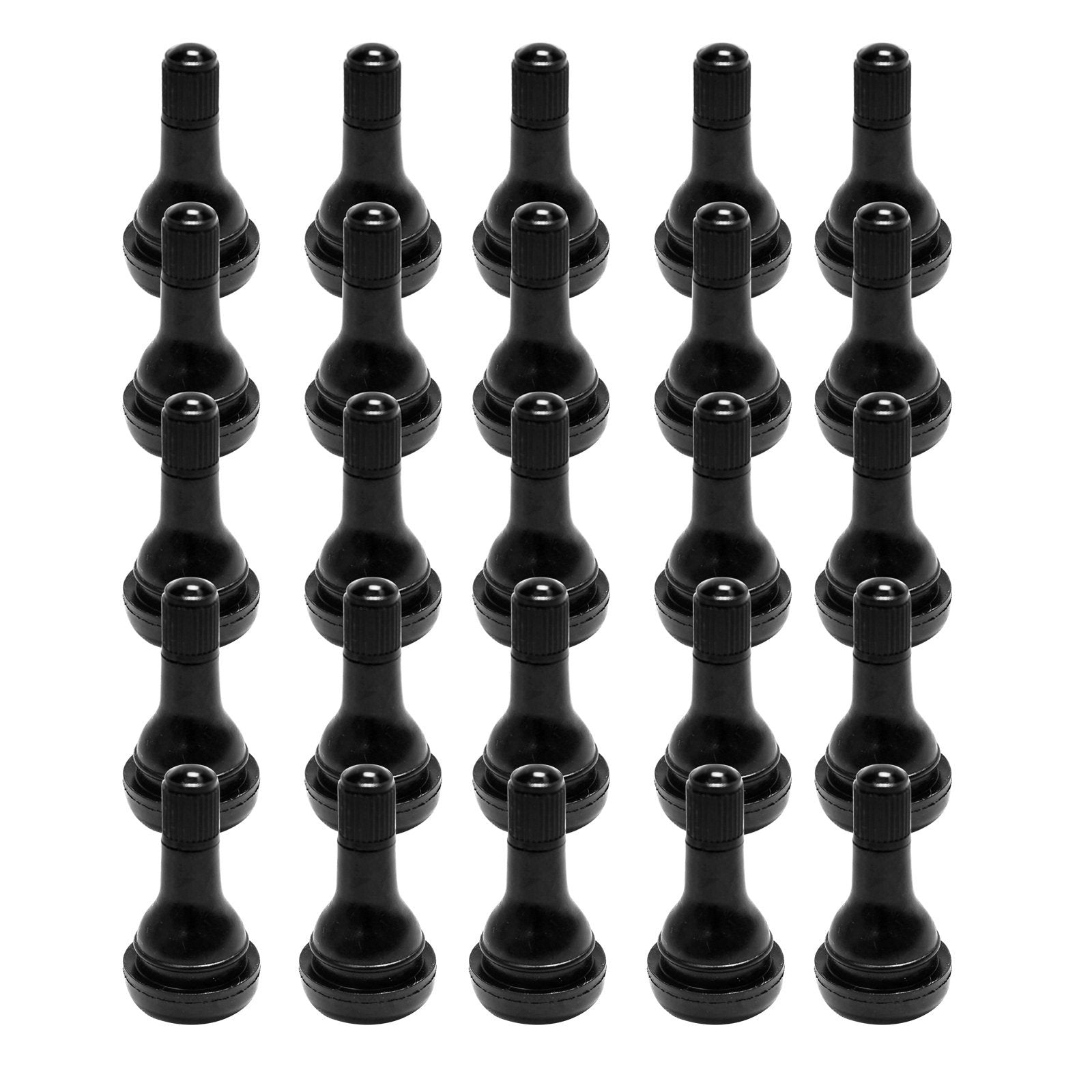 Blackhorse-Racing Tr415 Snap-In Rubber Valve Stem Car Wheel Tubeless Tire Air Valve Caps 25 Pack (Tr415-25Pcs/Bag)