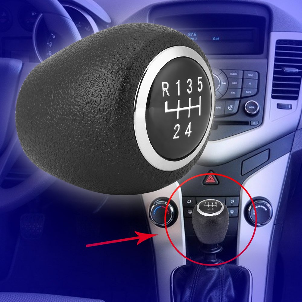 Acouto Gear Shift Knob For Chevrolet Cruze 2008 2009 2010 2011 2012 Car Manual Shifter Knob Car Gear Stick Shift Knob Head Replacement(5 Speed)