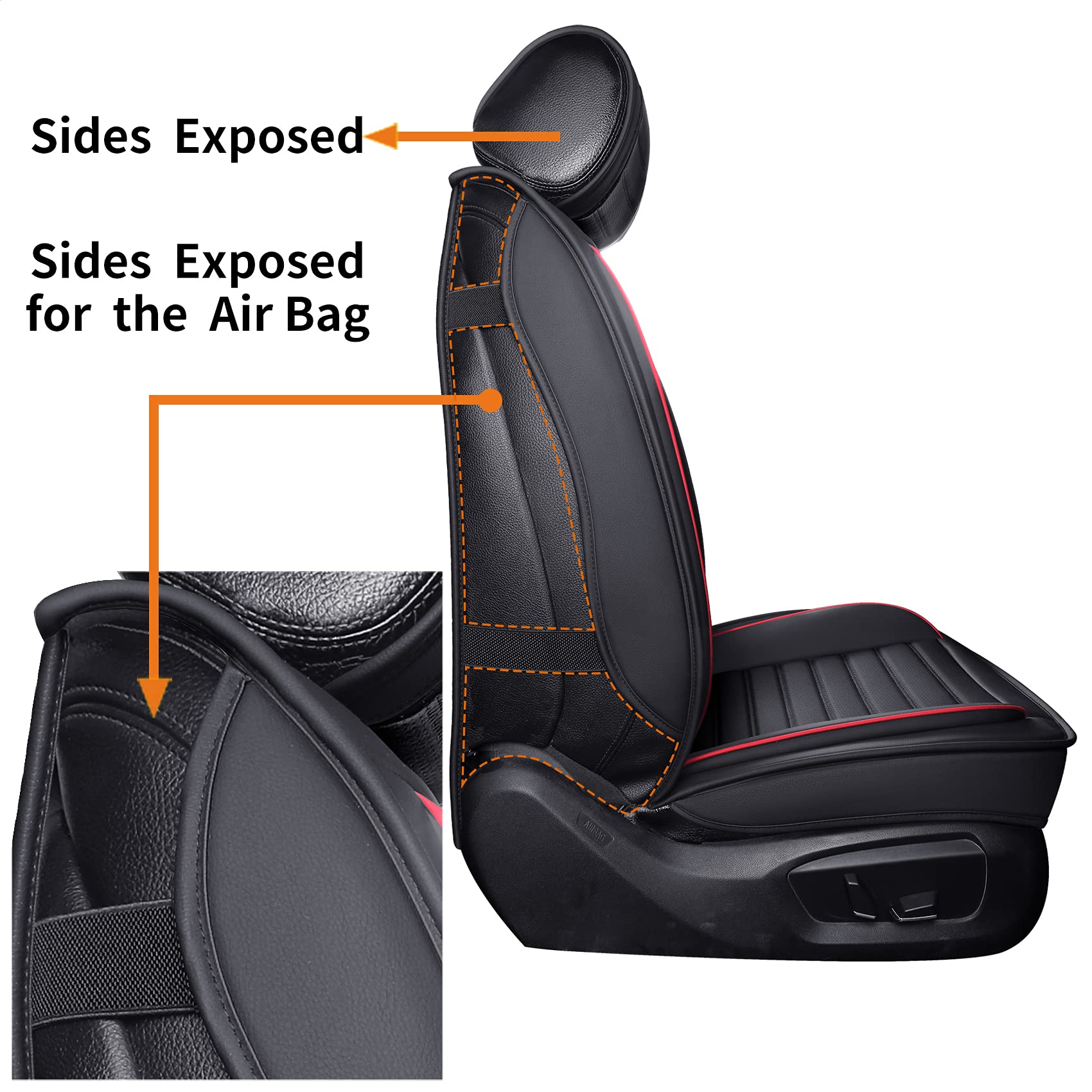 Omoka Auto Car Seat Covers With Waterproof Leather,Vehicle Cushion Cover For Cars Suv Sedan Pick-Up Truck Universal Fit Set For