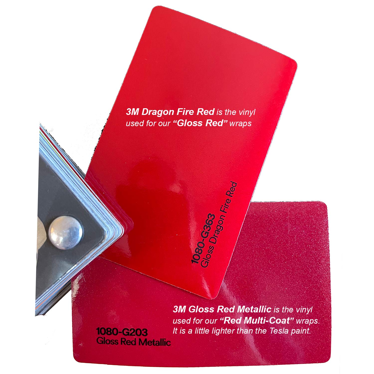 Custom Cut Graphics Logo Decal Wrap for Tesla Model Y, 4-pc Set (Red Multi-Coat)