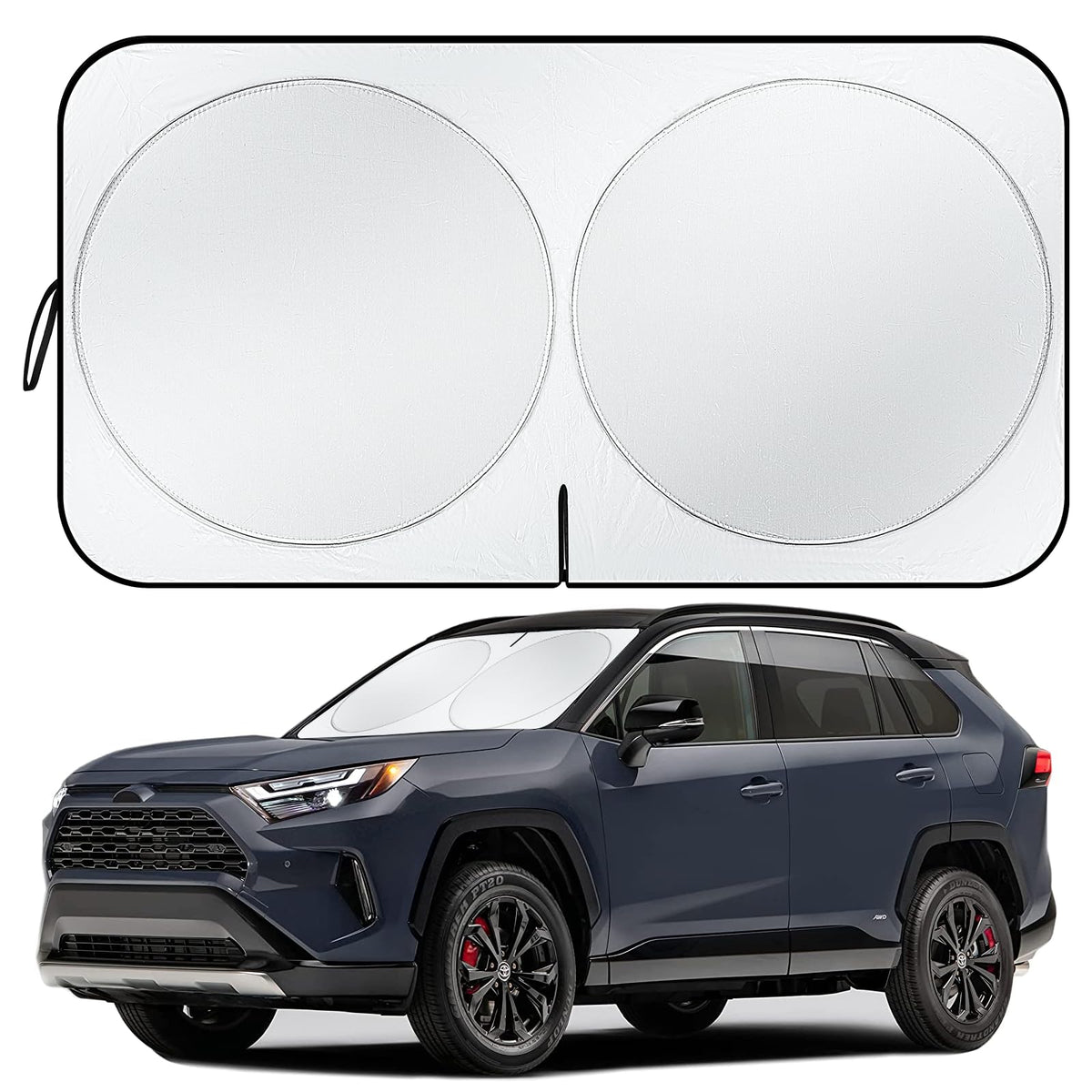 Car Windshield Sun Shade - Foldable Car Sun Shade Protection with Storage Bag, Reflective Window Shades for Front Windshield, Co