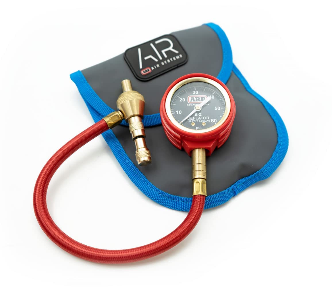 Arb Arb505 Deflator Kit 10-60 Psi Tire Pressure Gauge Rapid Air Down Offroad Kit With Recovery Gear Pouch (Psi)