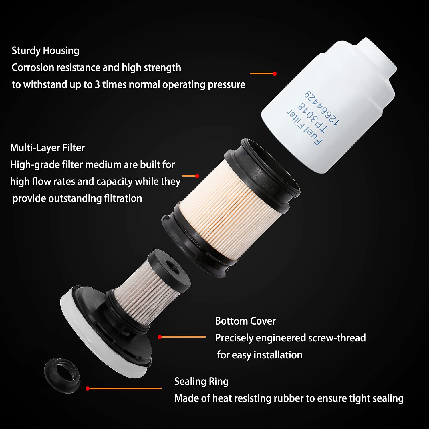 Fuel & Transmissions Filter Kit Compatible With Allison 1000 2000 2400 Series,6.6L Duramax Diesel Engine, 01-16 Chevy Silverado/