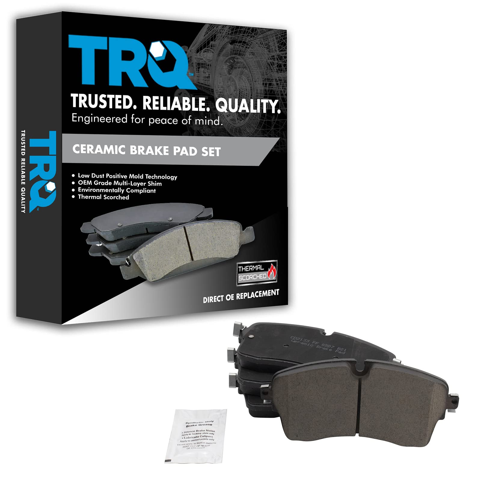 Trq Front Brake Pads Ceramic Compatible With 2018-2019 Jaguar E-Pace 2018-2020 Land Rover Discovery 2017-2020 Discovery Sport Ra