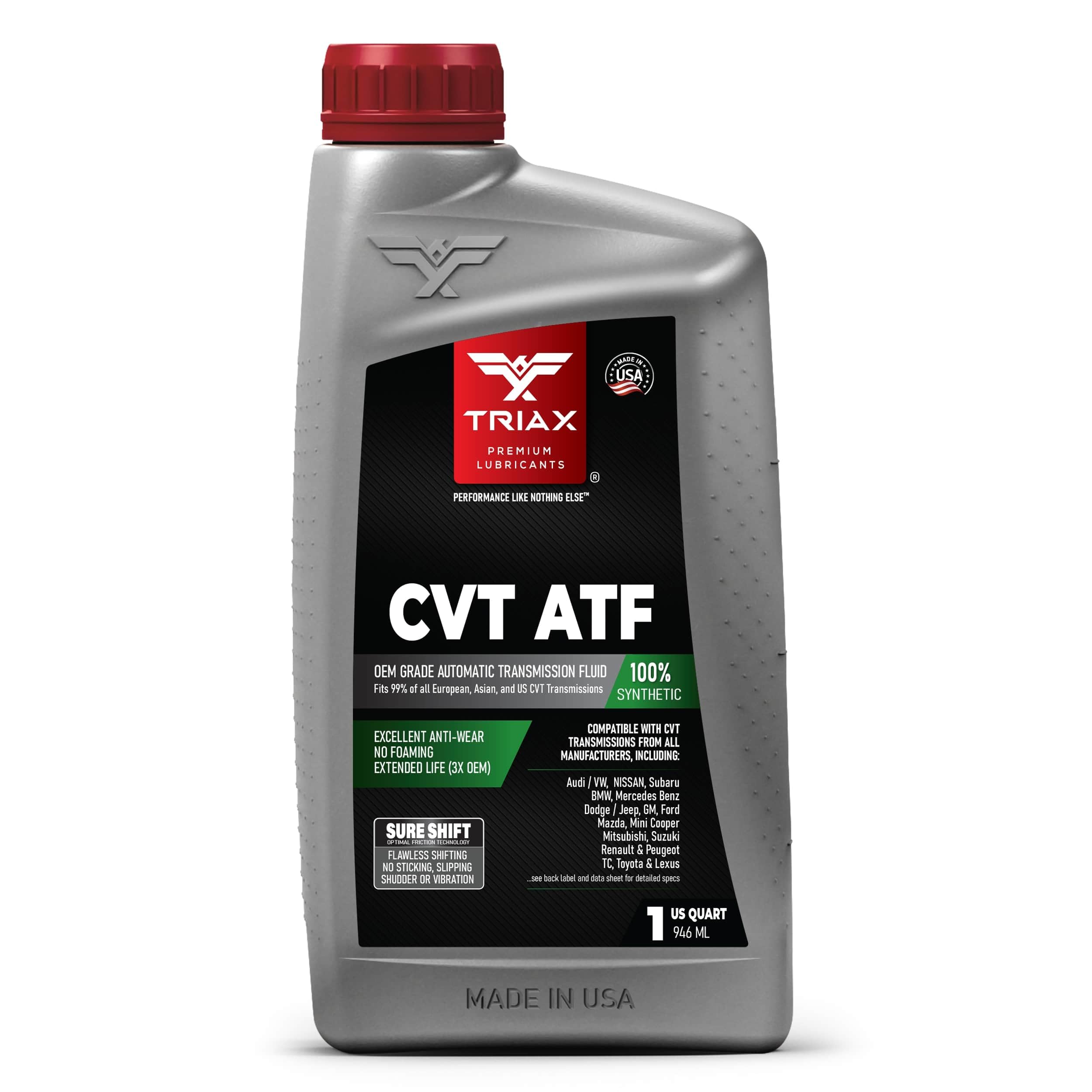 Triax Cvt Atf Oem Grade Universal Non-Slip Cvt Transmission Fluid; Surpasses All Oem Specs (1 Quart)