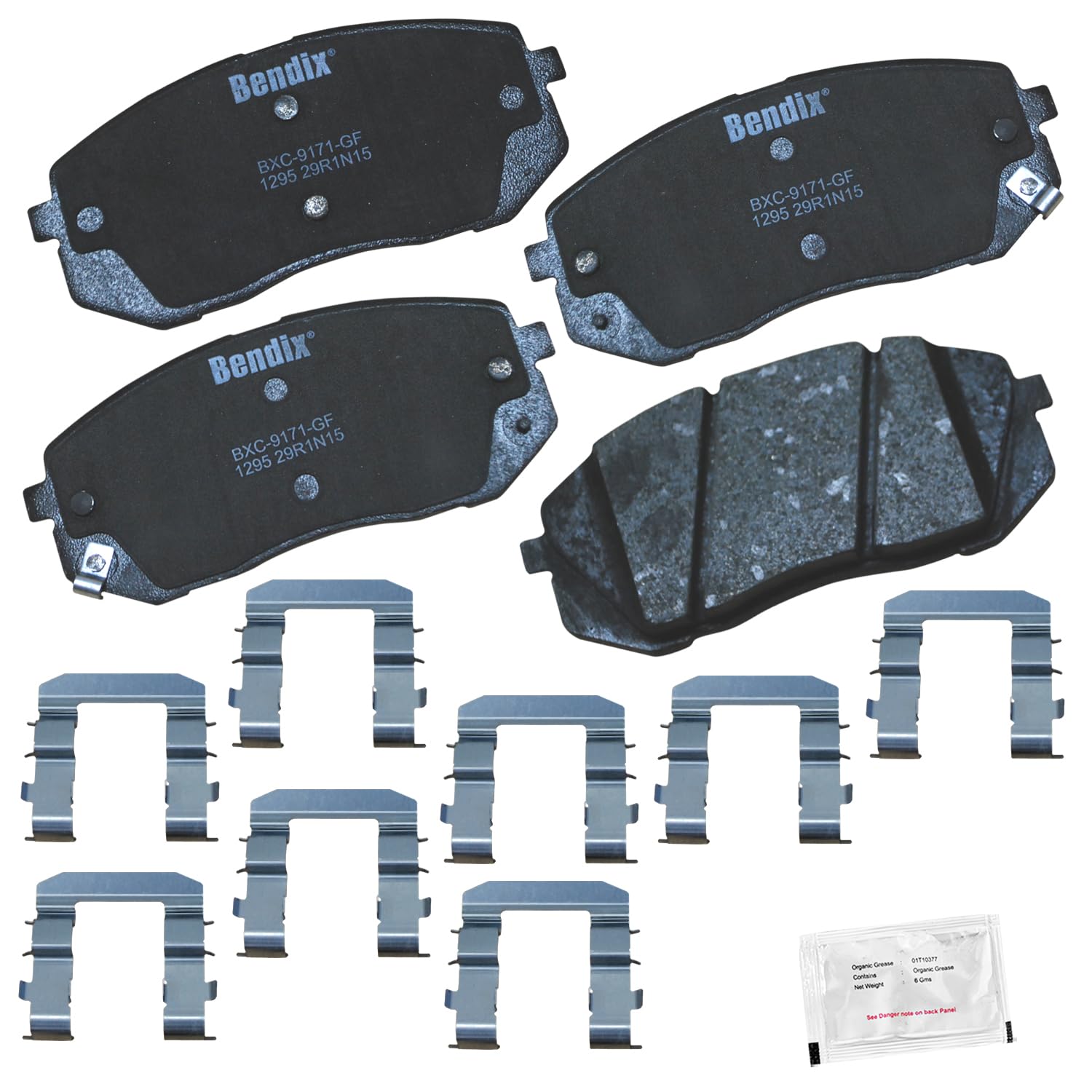 Bendix Priority1 Cfc1295 Ceramic Front Brake Pads For Hyundai Sonata 2015, Tucson 2017-2010, Kia Cadenza 2016-2014, Rondo 2012-2