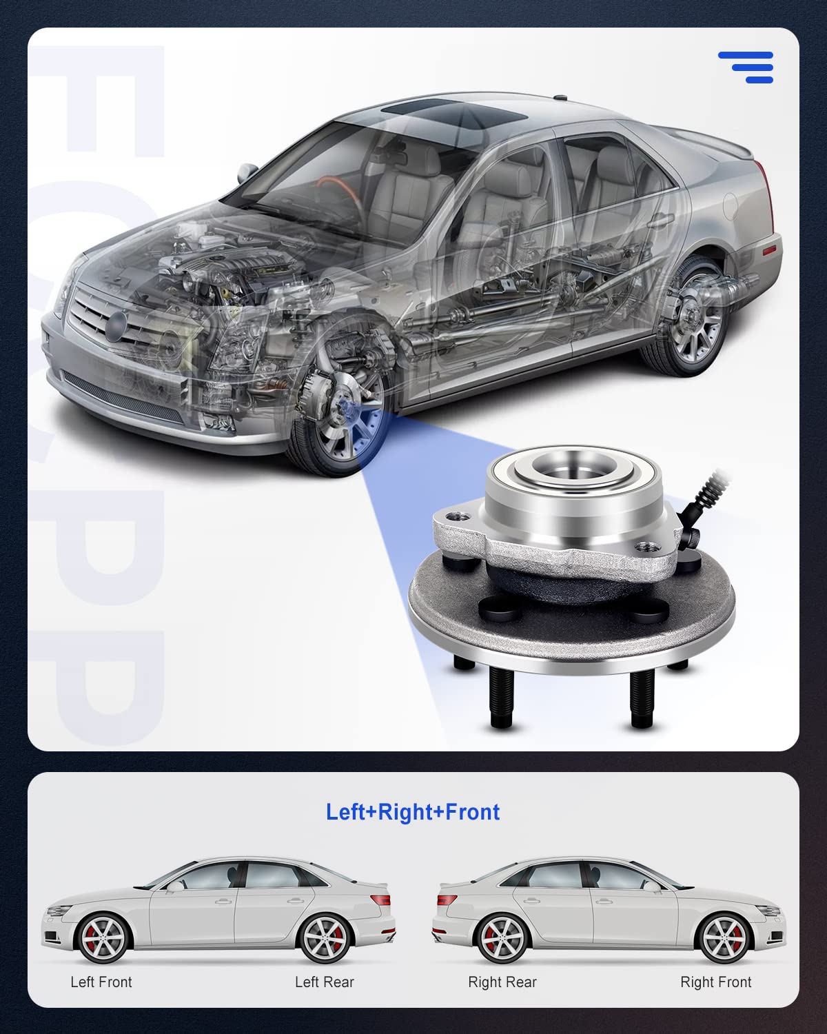 ECCPP 515050 2PCS Wheel Hub Bearing Assembly Lincoln Aviator Ford Explorer Mercury Mountaineer 2002 2003 2004 2005 4WD RWD 5 Lug