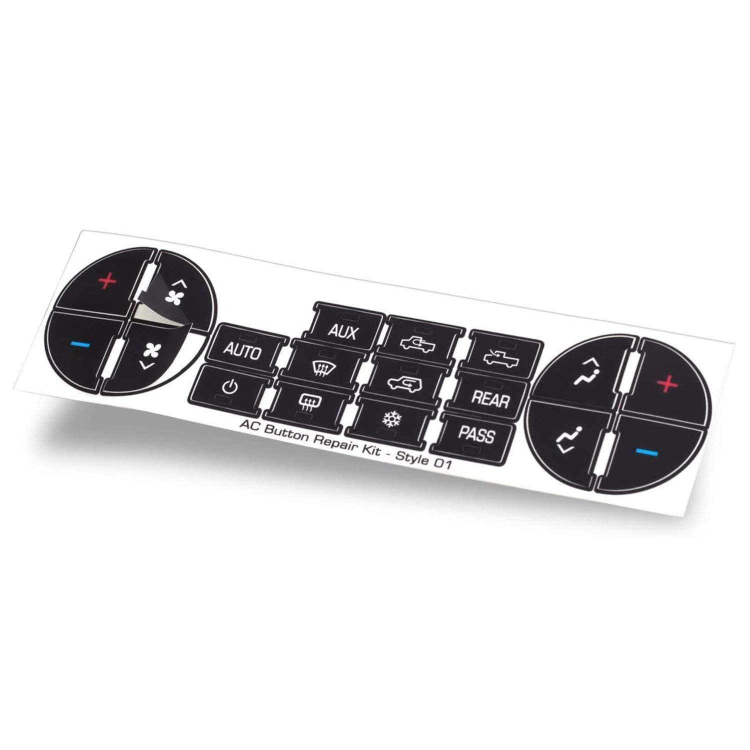 Oxgord Ac Dash Button Repair Kit - Original Design & Made In Usa - Best For Fixing Ruined Faded A/C Control Buttons - Decal Replacement Fits Select 07-14 Gm Vehicles - Car Suv Van Truck Accessories