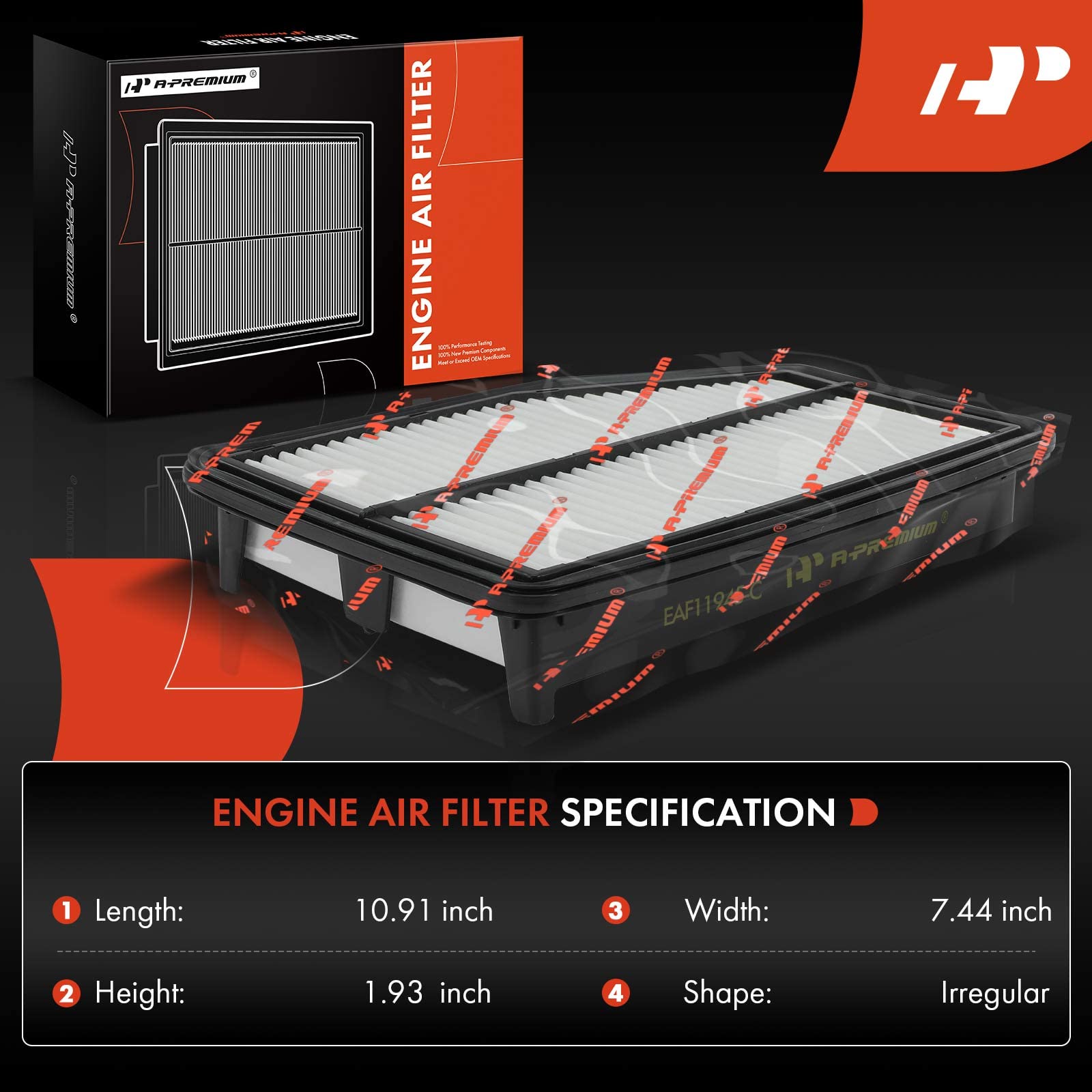 A-Premium Engine Air Filter Compatible With Honda Cr-V Crv 2015 2016, L4 2.4L, Replace# 172205Laa00