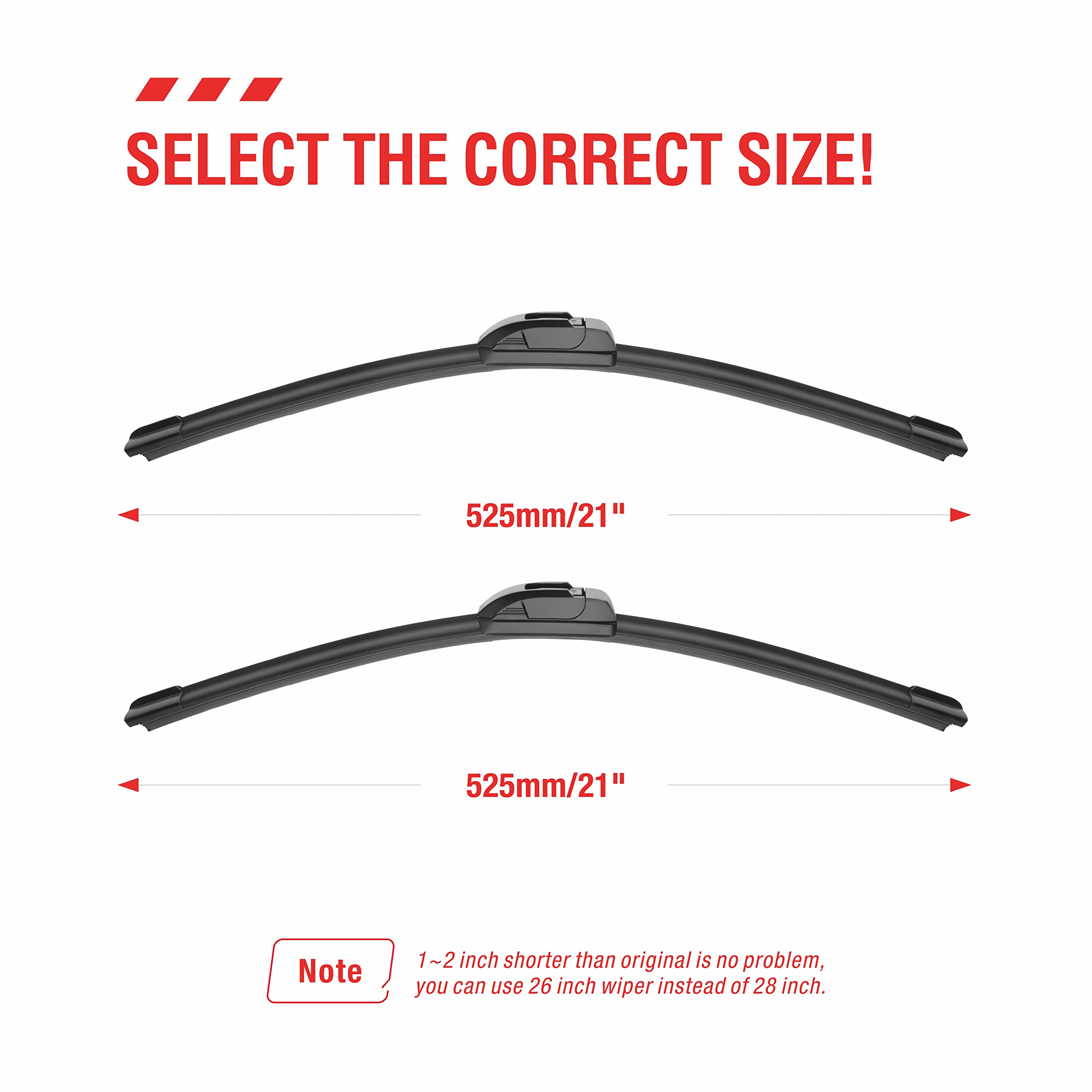 Oem Quality Performance Premium 21 Wiper Blades 2 Pack,All-Season Auto Replacement Windshield Wiper Blades,Fit Grand Cherokee 20