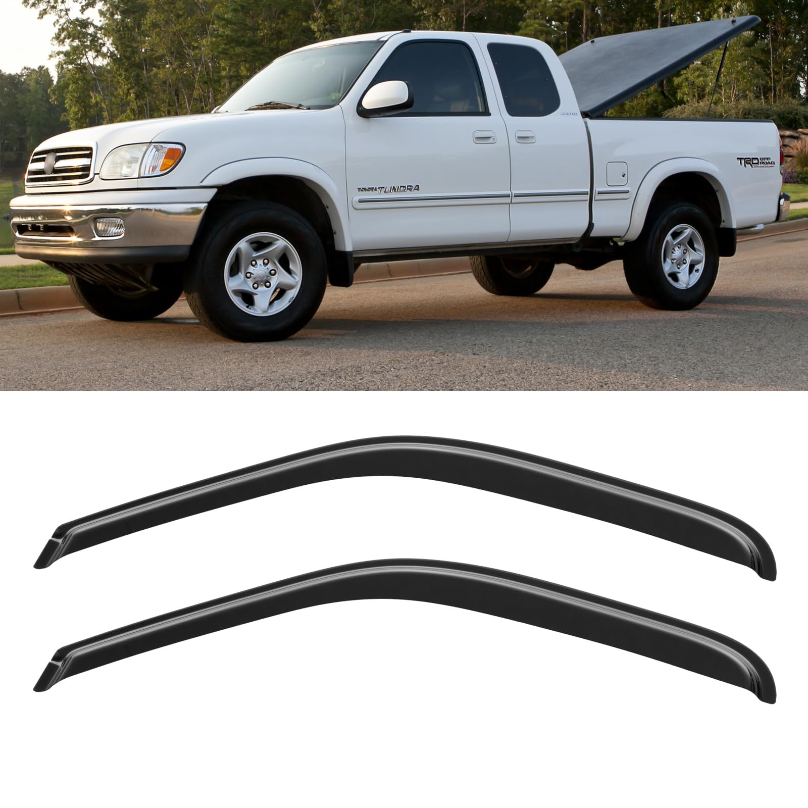 Window Visors Rain Guards For 2000-2006 Toyota Tundra Access Cab, Out-Channel Window Vent Wind Deflectors Visors Shades For 00-0