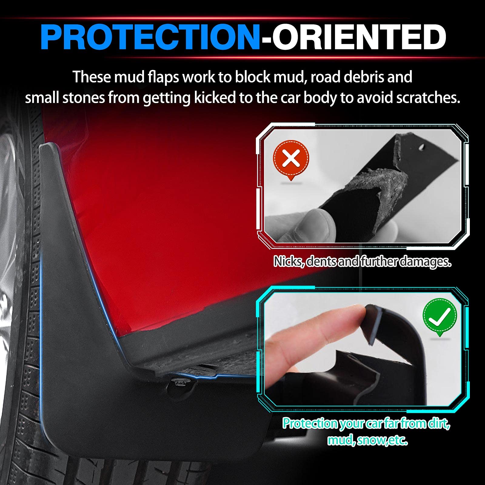 Autorder Mud Flpas Splash Guards for Mazda CX-30 CX30 2020 2021 2022 2023 2024 Accessories Mudflap Fender Flares Front and Rear