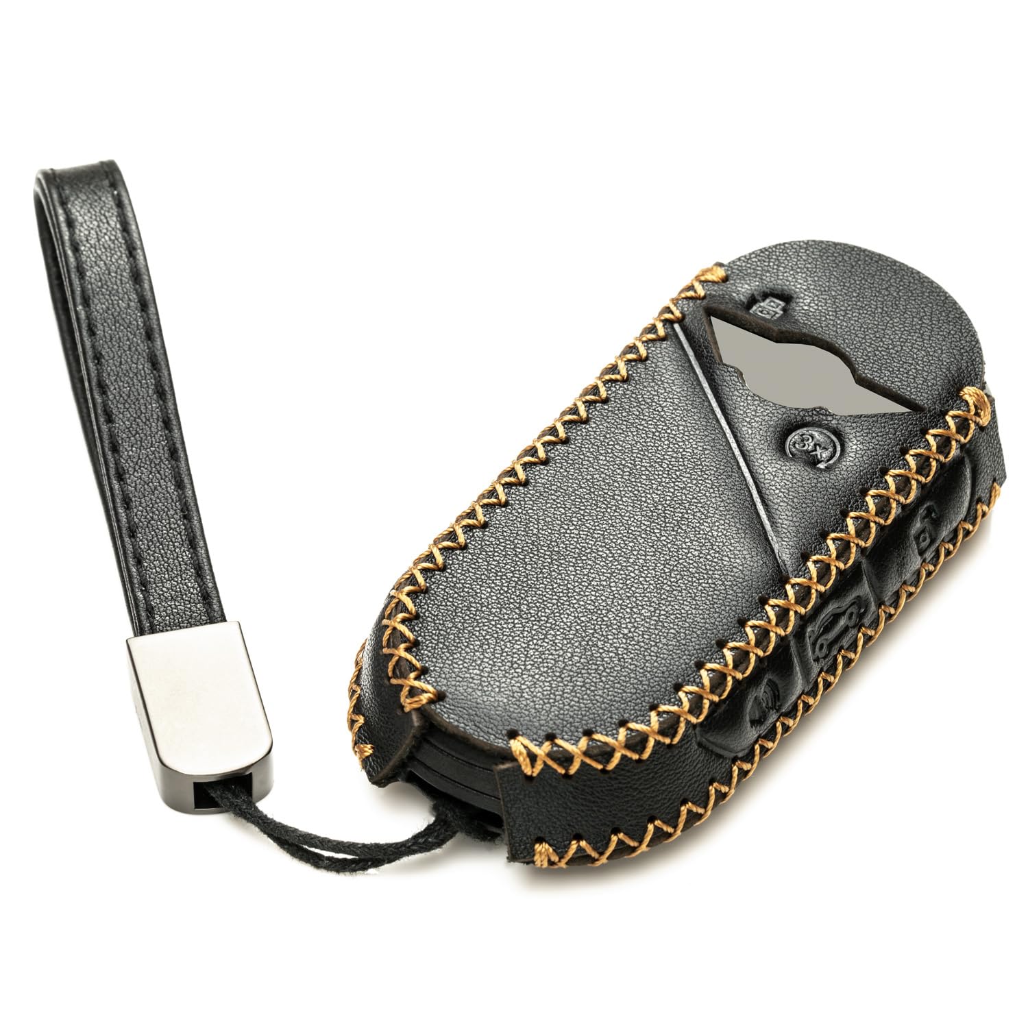 Vitodeco Genuine Leather Smart Key Fob Cover Compatible With Mini Countryman S All4, Countryman Se All4, Cooper 2 Door, Cooper S