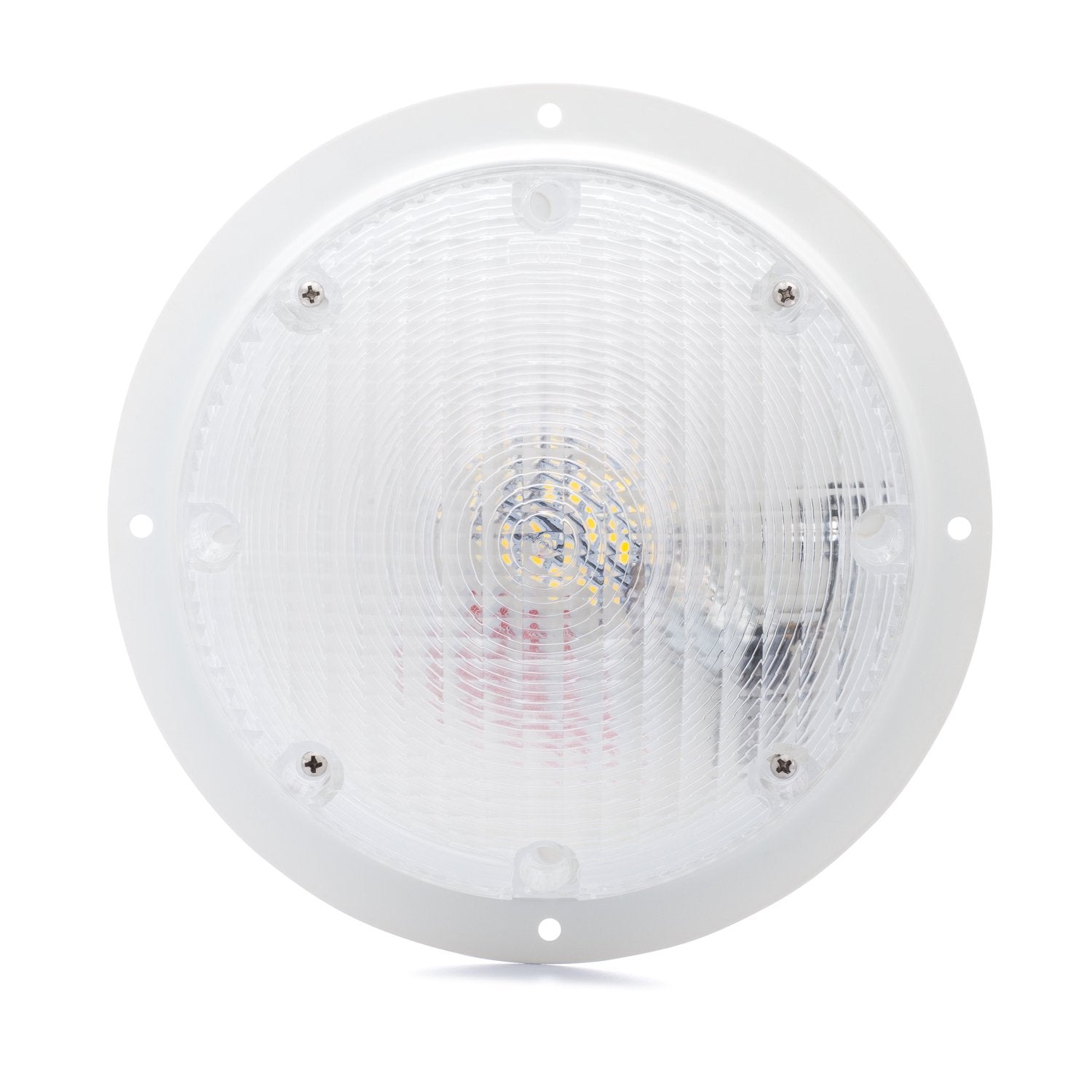 Lumitronics RV Trailer Camper 5th Wheel LED Round Surface Mount Scare Light, Mounting Gasket Included (White)