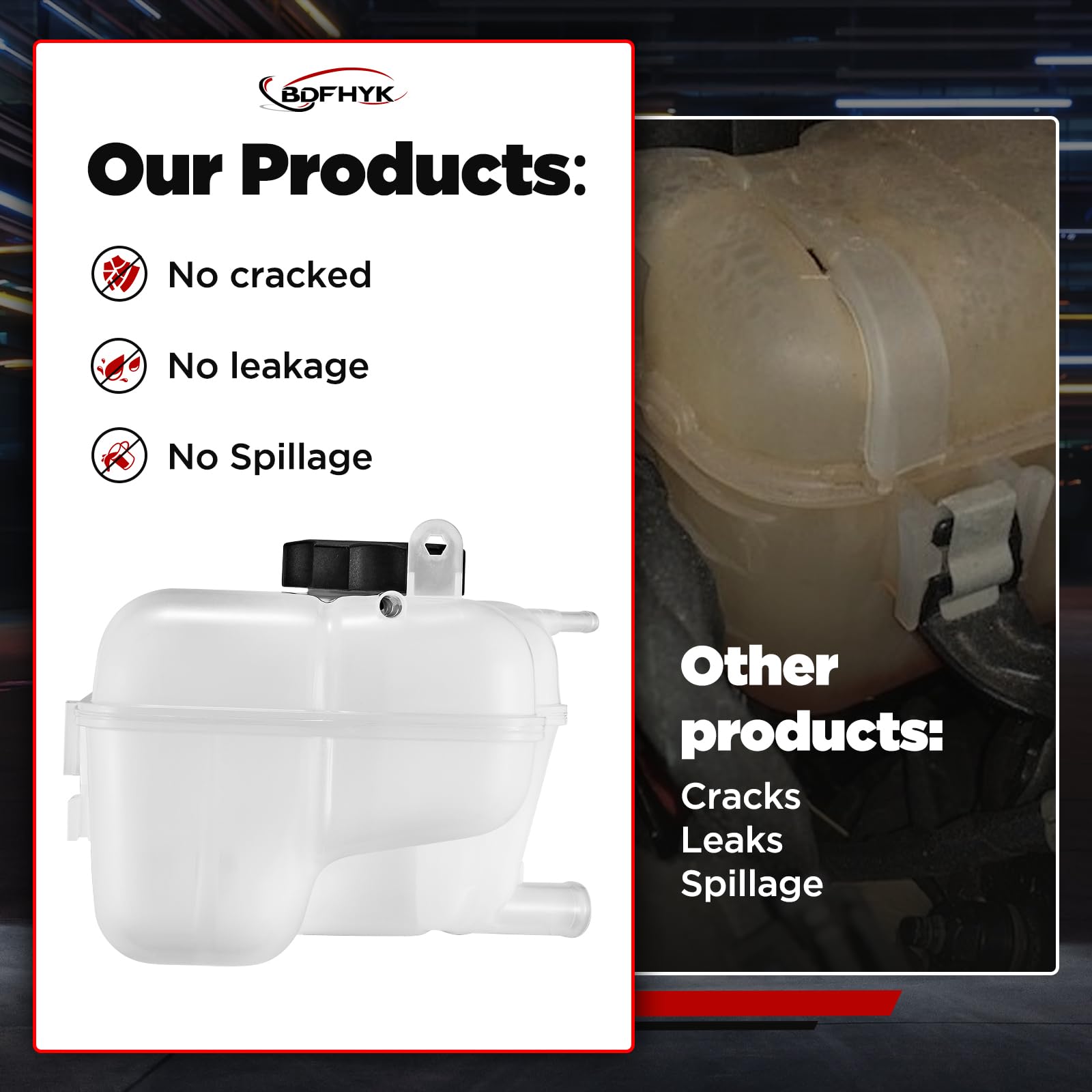 Bdfhyk Engine Coolant Expansion Reservoir Overflow Tank Compatible With Chevrolet Impala Malibu Limited Cadillac Xts Srx Buick Regal Lacrosse Allure Replace 603-385 Dakg-15110 13220124 13502353