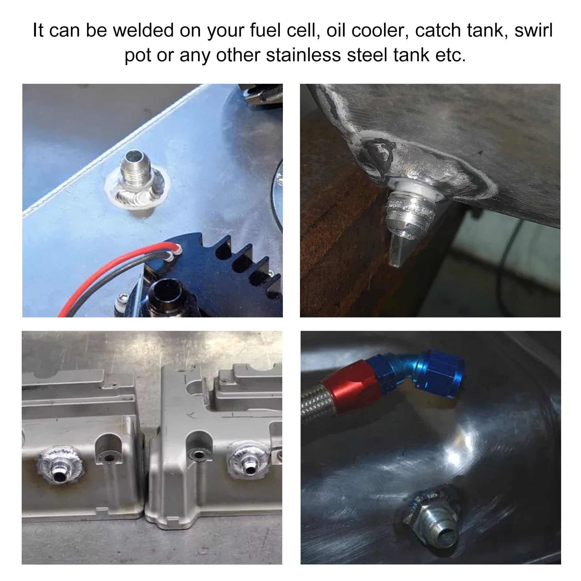 Evil Energy Male 12An Weld On Bung Fitting Stainless Steel 2Pcs