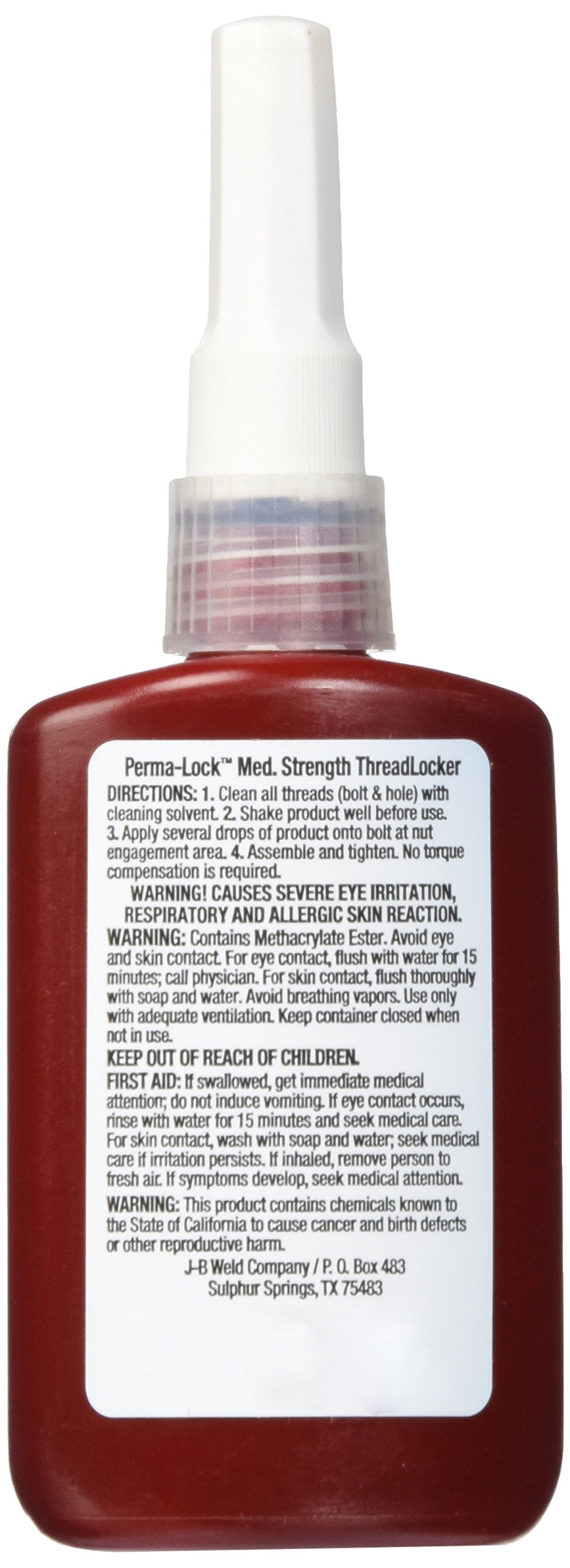 J-B Weld 24250 Perma-Lock Medium Strength Threadlocker - Blue - 50 Ml