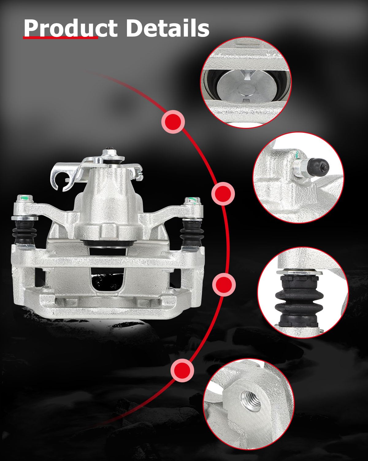 cciyu 18B5398 Rear Right Brake Caliper With Bracket For Chrysler For Town & Country 2012-2016,For Dodge For Grand Caravan 2012-2