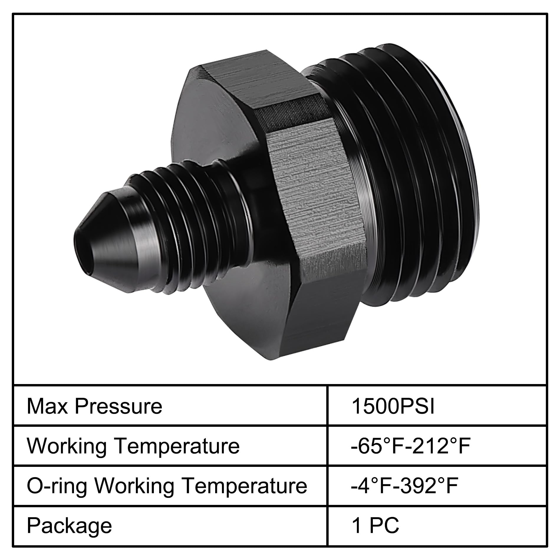 Evil Energy 3An Flare To An8 Orb Male O-Ring Fitting Adapter