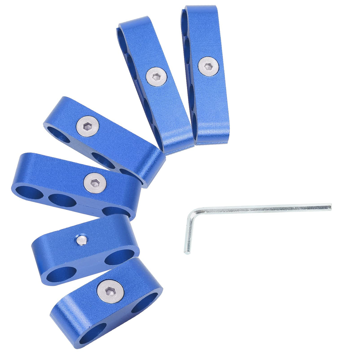 Easyberg Spark Plug Wire Separators Aluminum Kit, 7Mm 8Mm 9.5Mm Engine Spark Plug Wire Separator Divider For Looms Sbc 350(Blue)